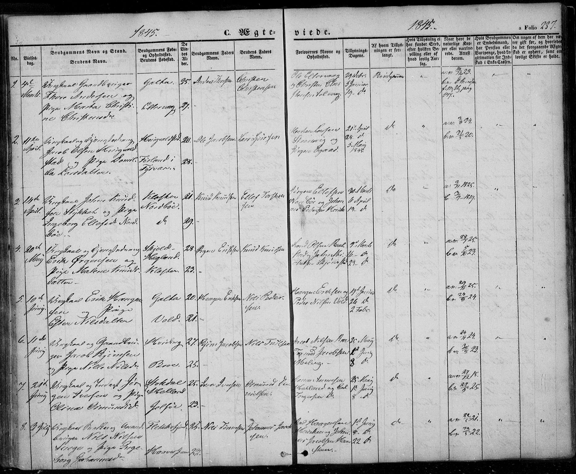 Rennesøy sokneprestkontor, SAST/A -101827/H/Ha/Haa/L0005: Parish register (official) no. A 5, 1838-1859, p. 237