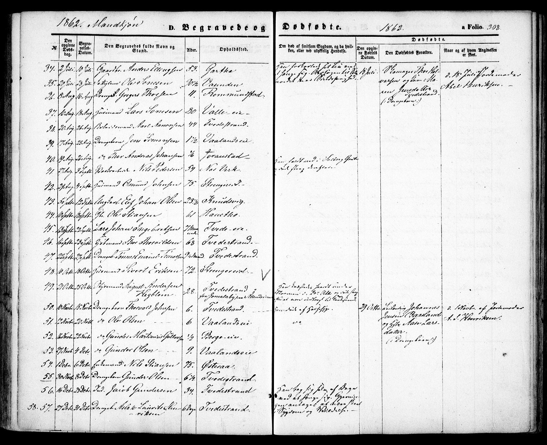 Holt sokneprestkontor, AV/SAK-1111-0021/F/Fa/L0009: Parish register (official) no. A 9, 1861-1871, p. 308