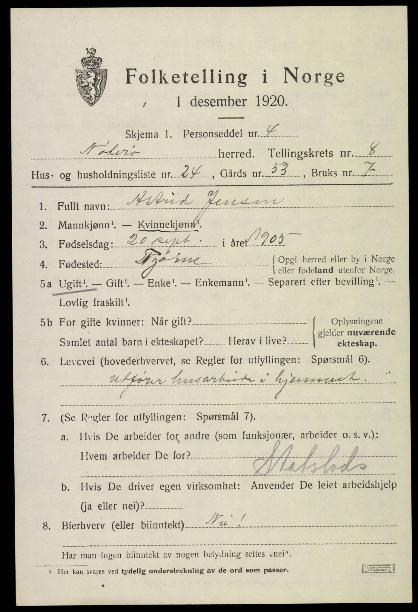 SAKO, 1920 census for Nøtterøy, 1920, p. 10649