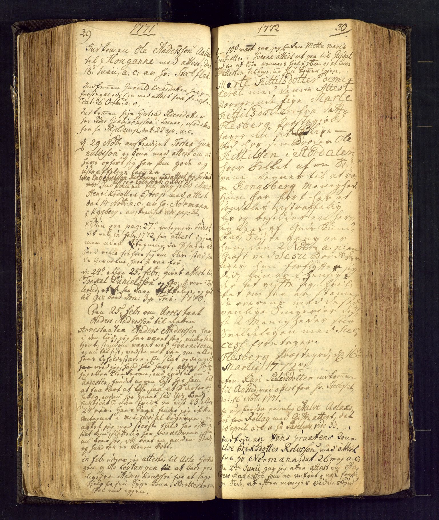 Flesberg kirkebøker, SAKO/A-18/F/Fa/L0002: Parish register (official) no. I 2, 1726-1747, p. 29-30