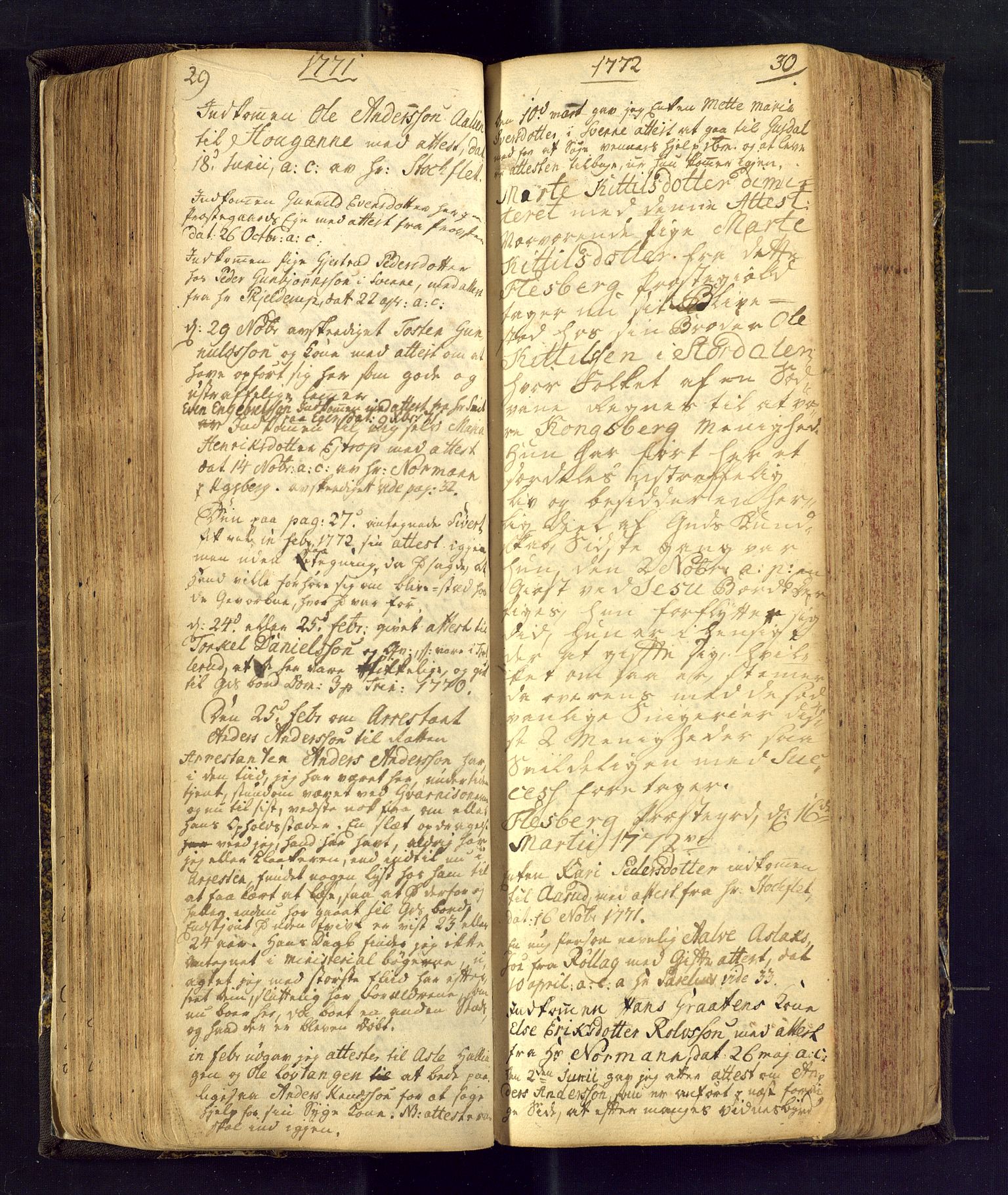 Flesberg kirkebøker, AV/SAKO-A-18/F/Fa/L0002: Parish register (official) no. I 2, 1726-1747, p. 29-30