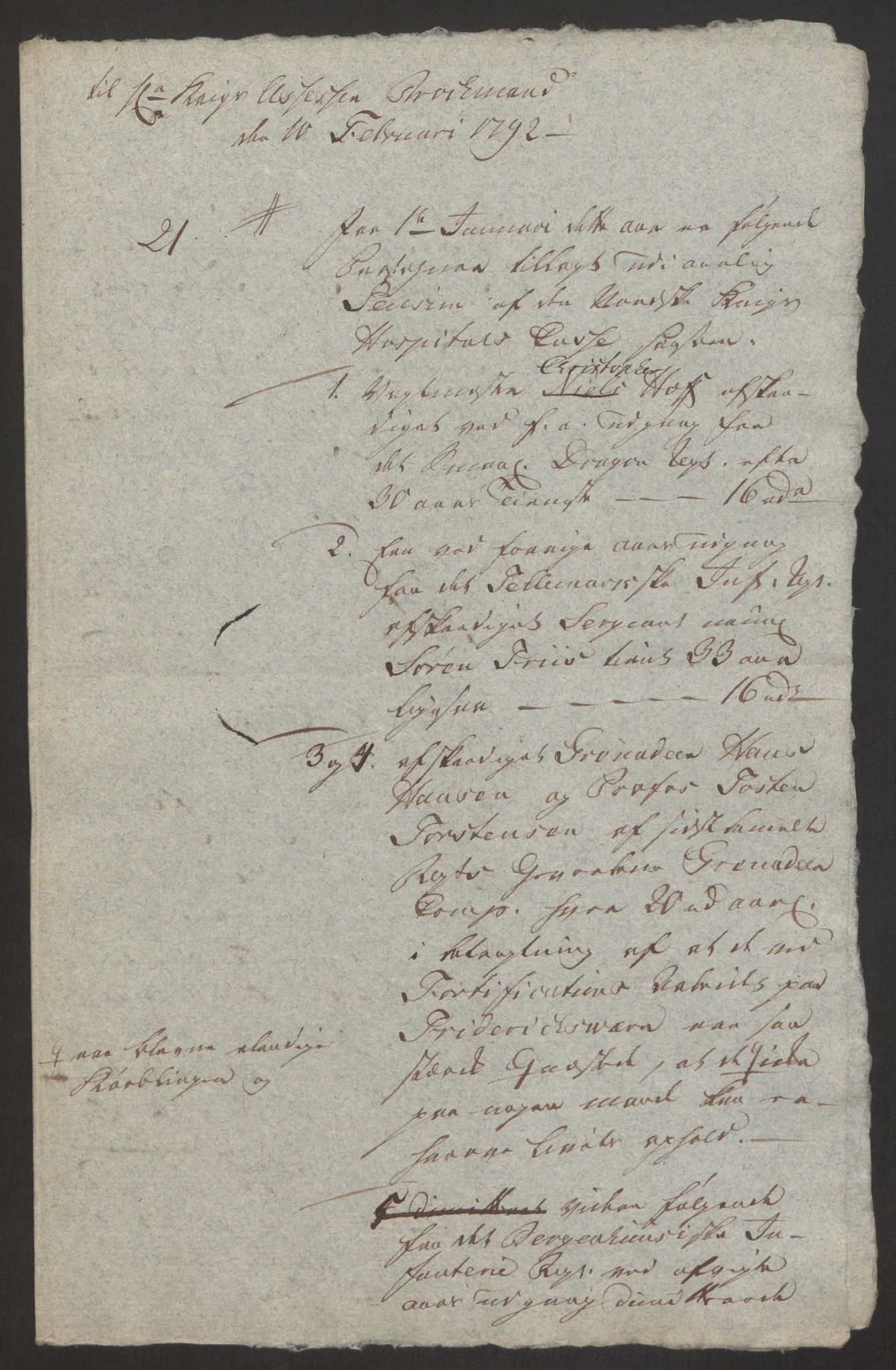 Forsvaret, Den norske kvesthuskasse/krigshospitalkasse, AV/RA-RAFA-1887/F/Fa/L0008: Konsepter, 1790-1793, p. 757