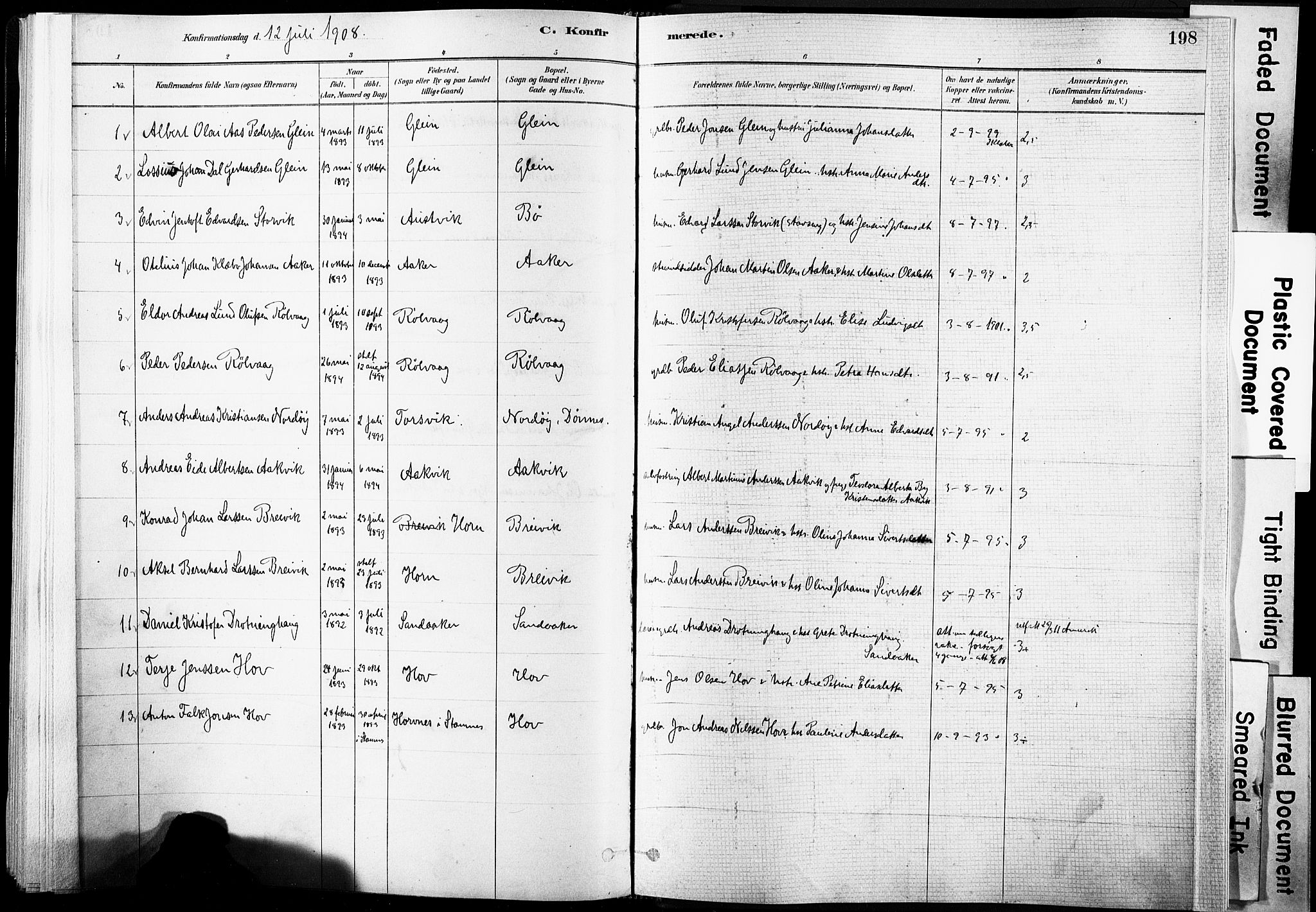Ministerialprotokoller, klokkerbøker og fødselsregistre - Nordland, SAT/A-1459/835/L0525: Parish register (official) no. 835A03I, 1881-1910, p. 198