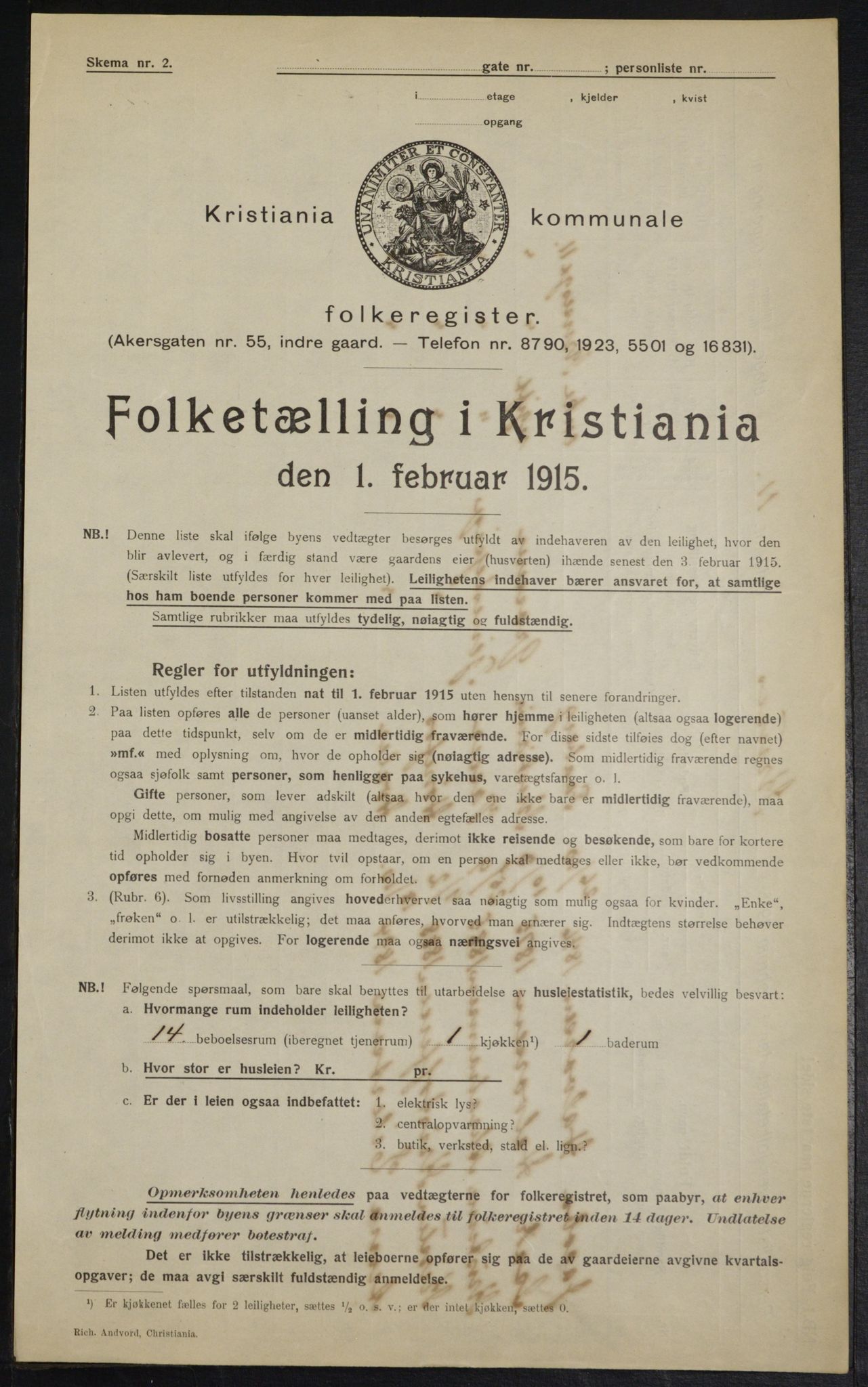 OBA, Municipal Census 1915 for Kristiania, 1915, p. 54484