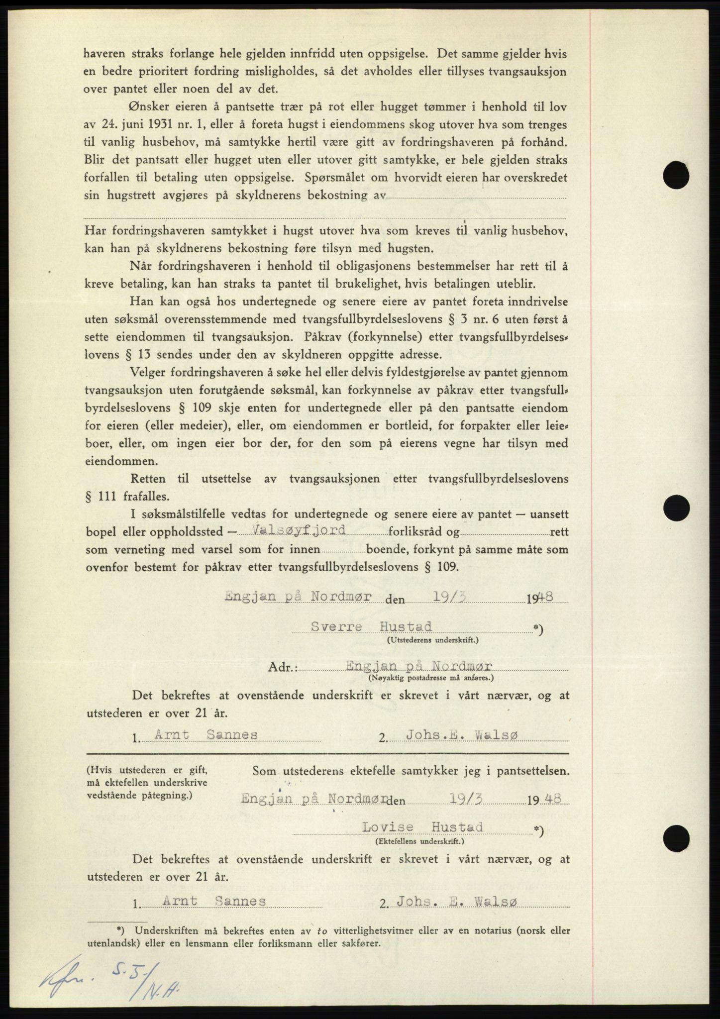 Nordmøre sorenskriveri, AV/SAT-A-4132/1/2/2Ca: Mortgage book no. B98, 1948-1948, Diary no: : 688/1948