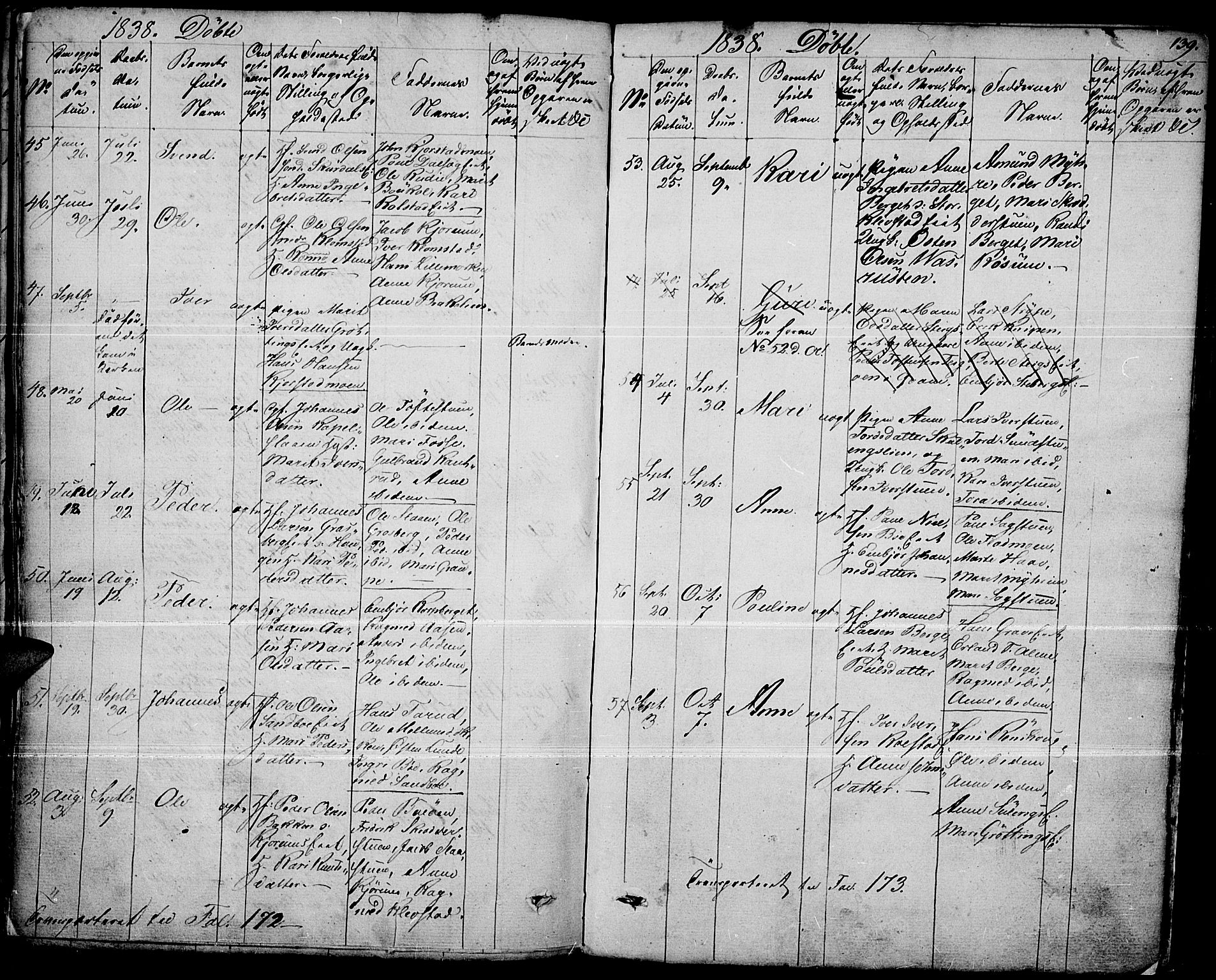 Fron prestekontor, AV/SAH-PREST-078/H/Ha/Haa/L0003: Parish register (official) no. 3, 1828-1838, p. 139