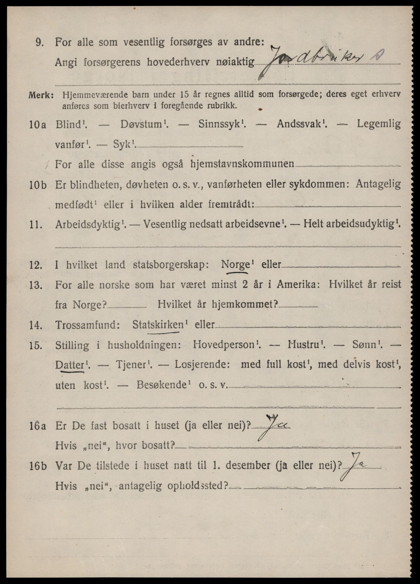 SAT, 1920 census for Vestnes, 1920, p. 1860