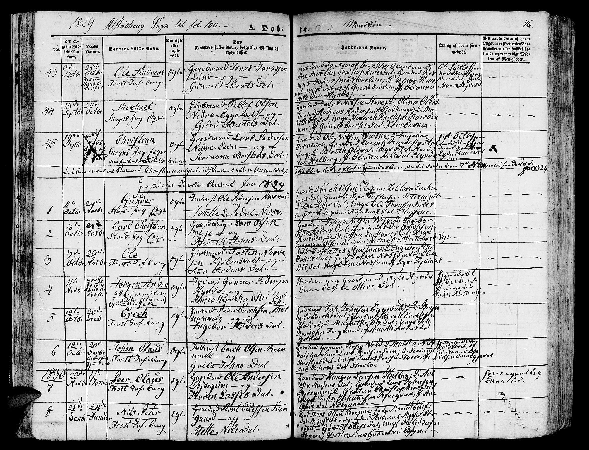 Ministerialprotokoller, klokkerbøker og fødselsregistre - Nord-Trøndelag, SAT/A-1458/717/L0152: Parish register (official) no. 717A05 /1, 1825-1836, p. 46