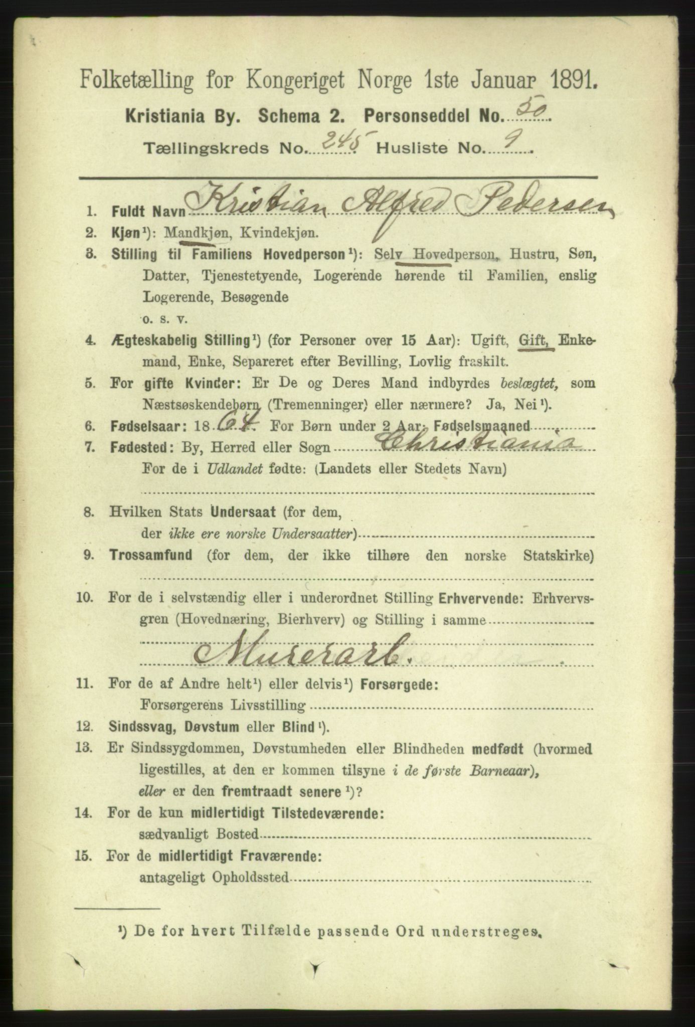 RA, 1891 census for 0301 Kristiania, 1891, p. 149616