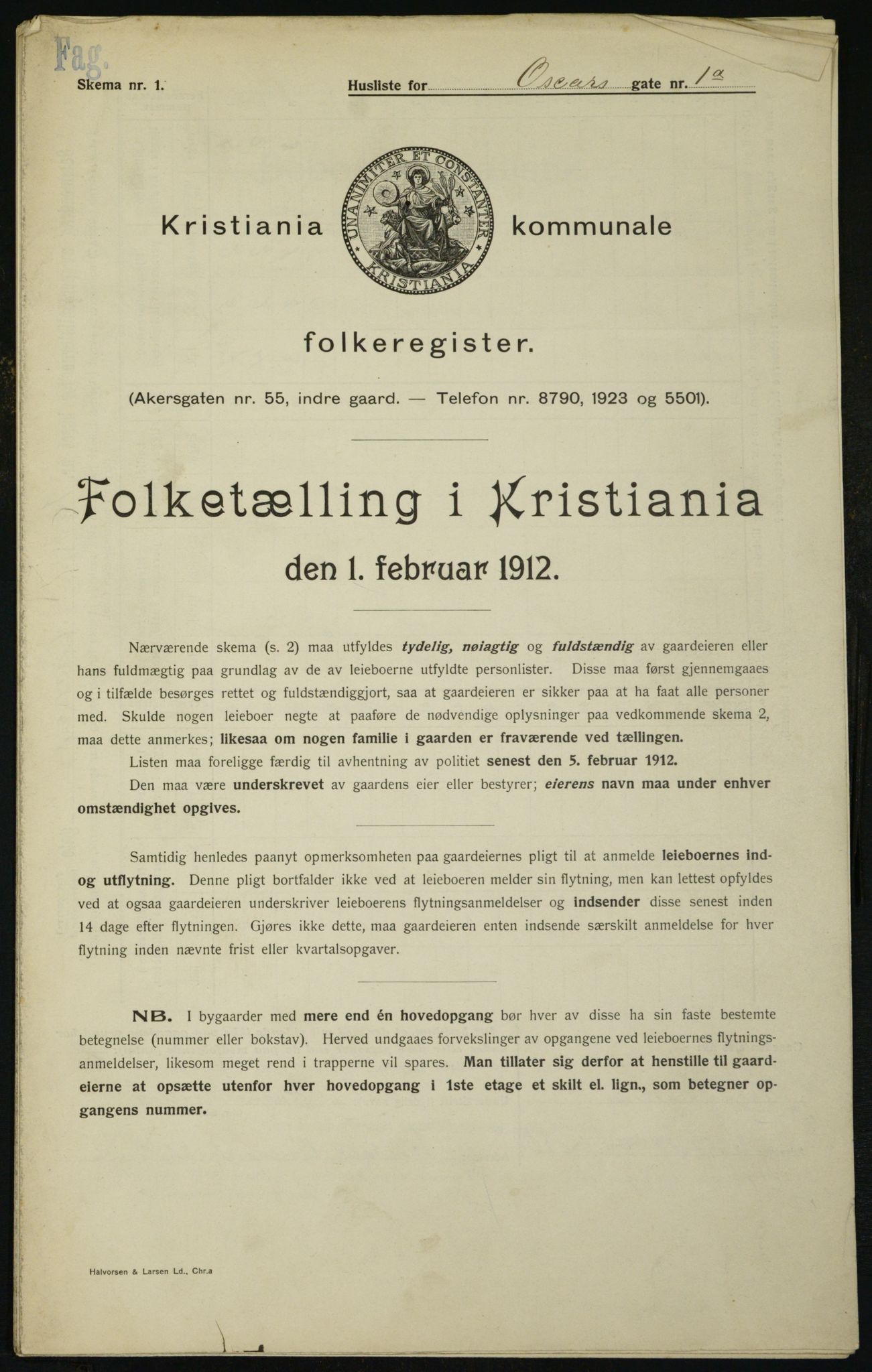 OBA, Municipal Census 1912 for Kristiania, 1912, p. 76640
