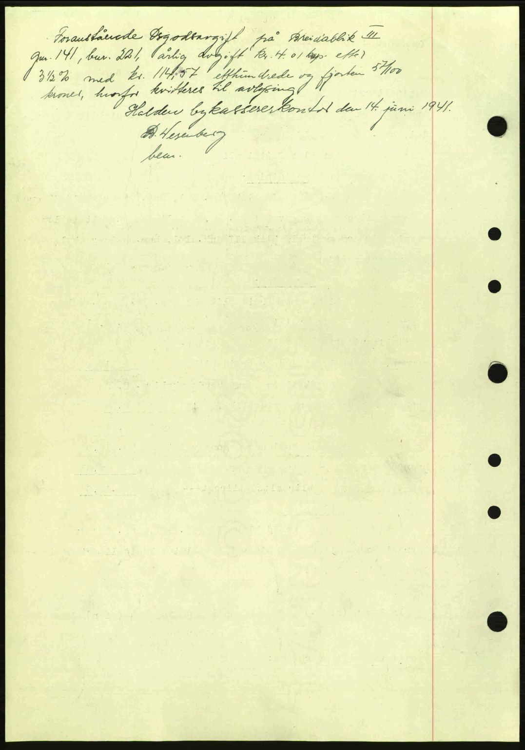 Idd og Marker sorenskriveri, AV/SAO-A-10283/G/Gb/Gbc/L0002: Mortgage book no. B4-9a, 1939-1945, Diary no: : 659/1941