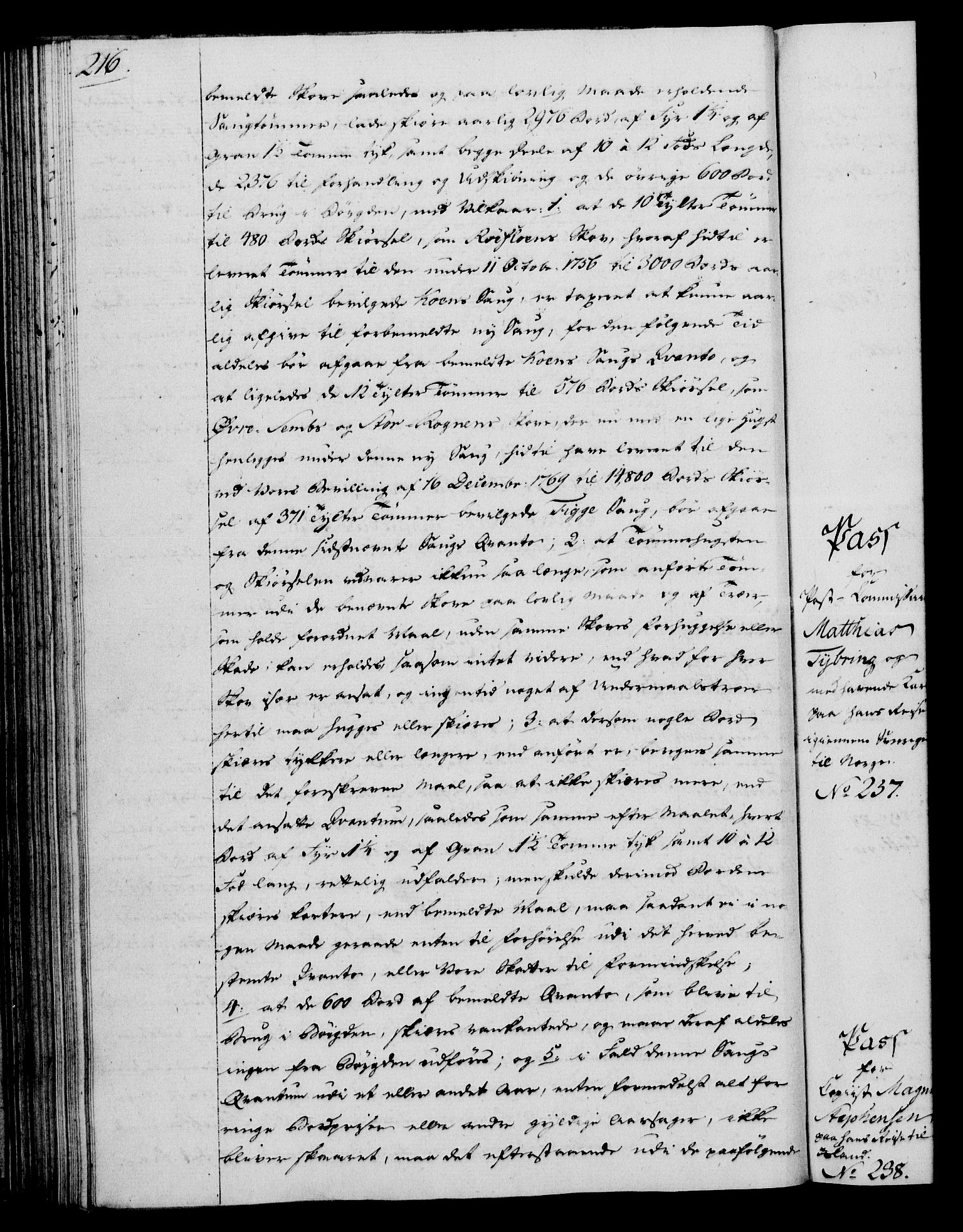 Rentekammeret, Kammerkanselliet, RA/EA-3111/G/Gg/Gga/L0013: Norsk ekspedisjonsprotokoll med register (merket RK 53.13), 1784-1787, p. 216