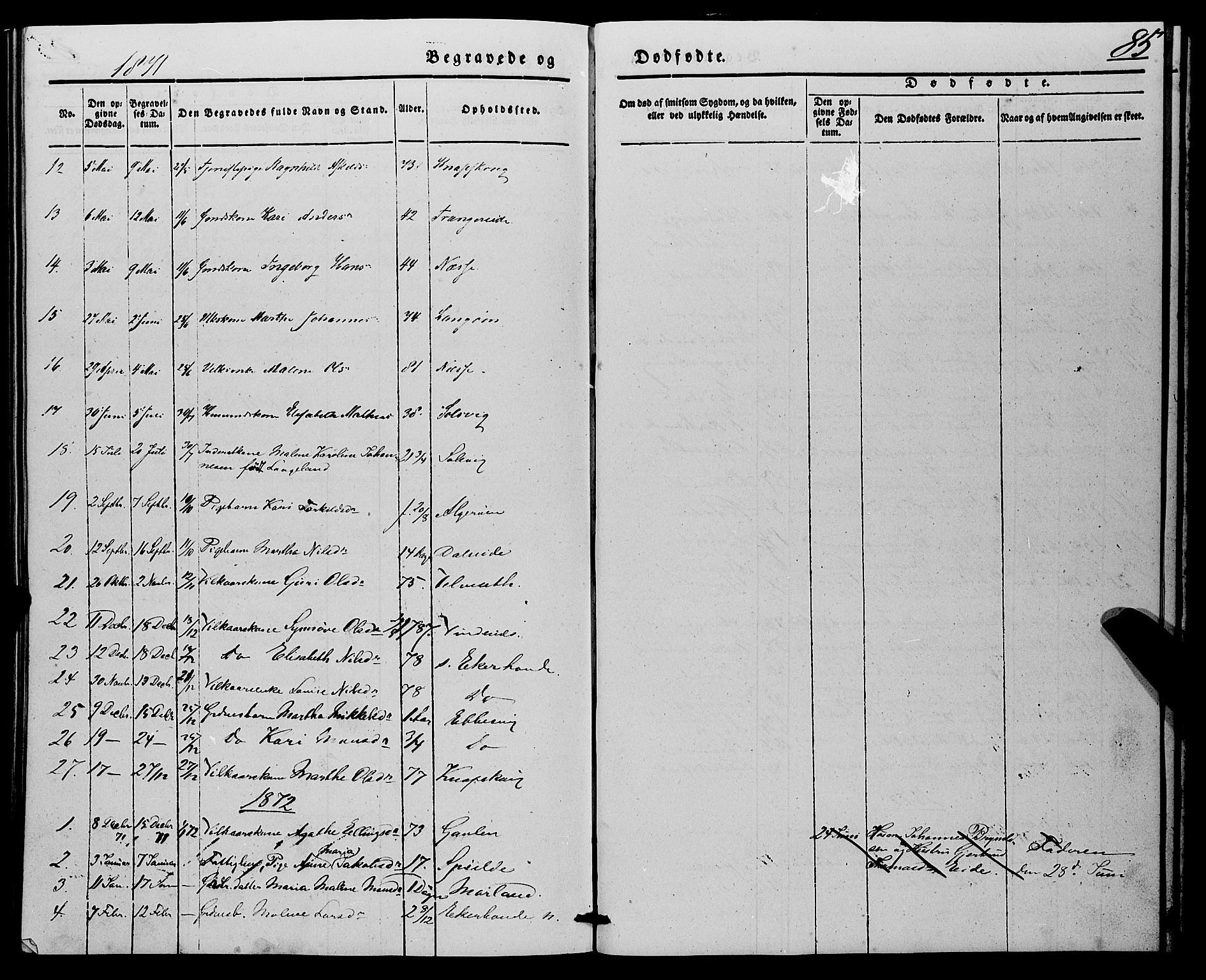 Fjell sokneprestembete, SAB/A-75301/H/Haa: Parish register (official) no. A 7, 1847-1877, p. 85