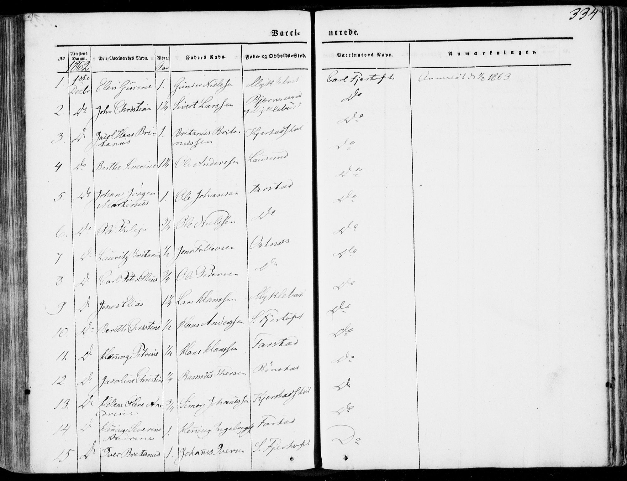 Ministerialprotokoller, klokkerbøker og fødselsregistre - Møre og Romsdal, AV/SAT-A-1454/536/L0497: Parish register (official) no. 536A06, 1845-1865, p. 334