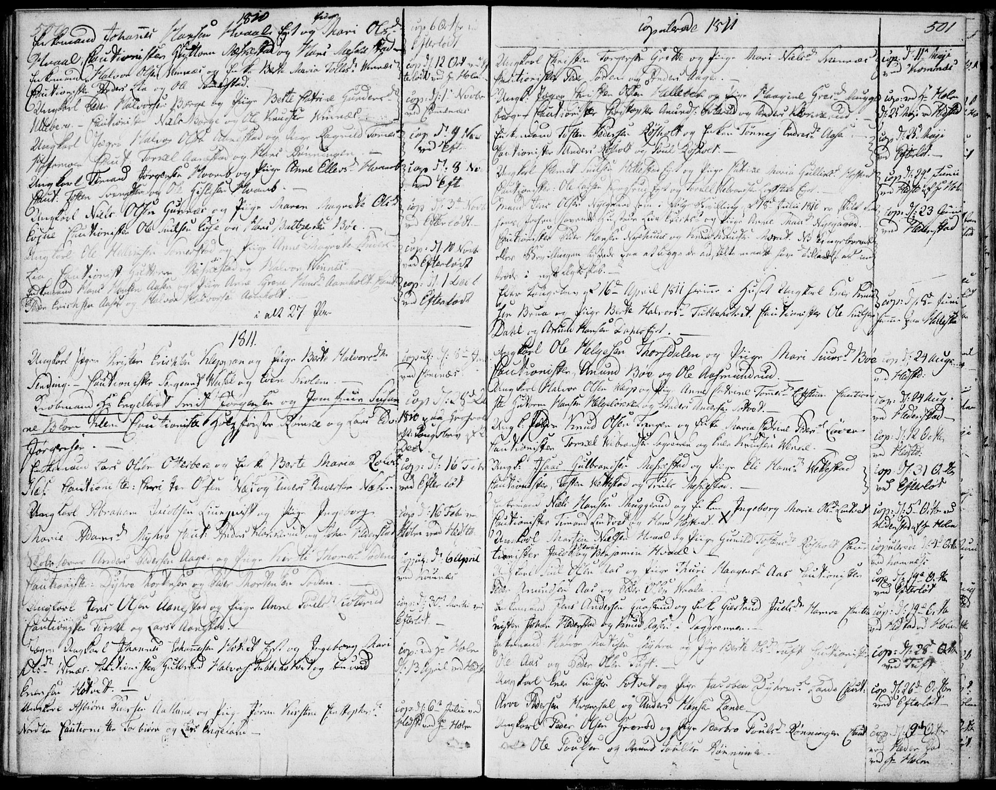 Sandsvær kirkebøker, AV/SAKO-A-244/F/Fa/L0003: Parish register (official) no. I 3, 1809-1817, p. 500-501