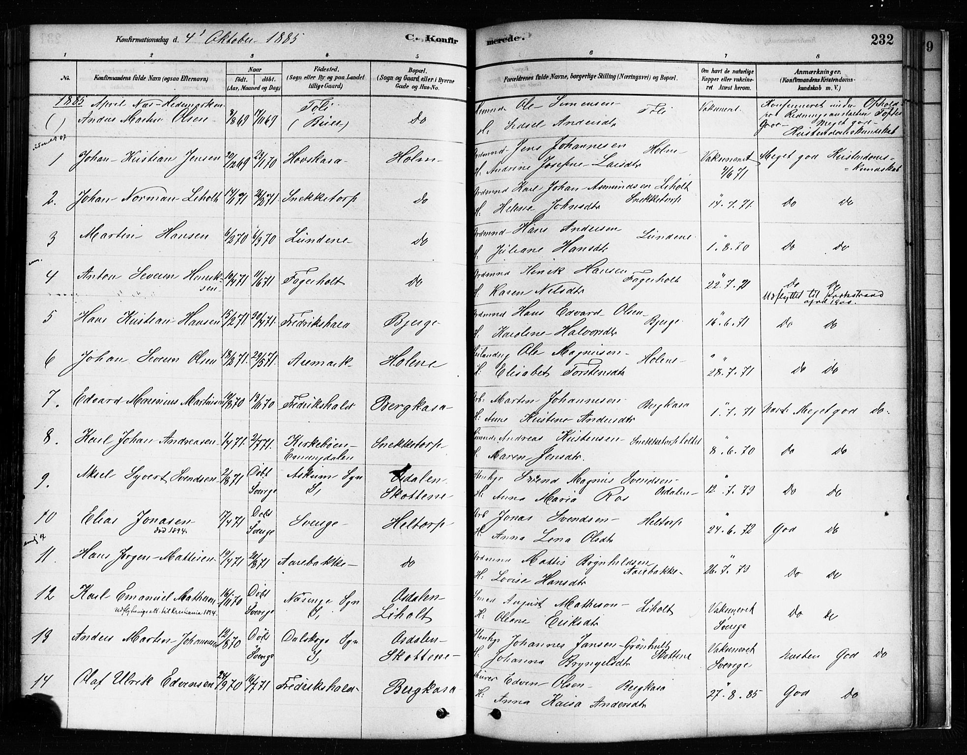 Idd prestekontor Kirkebøker, SAO/A-10911/F/Fc/L0006a: Parish register (official) no. III 6A, 1878-1903, p. 232