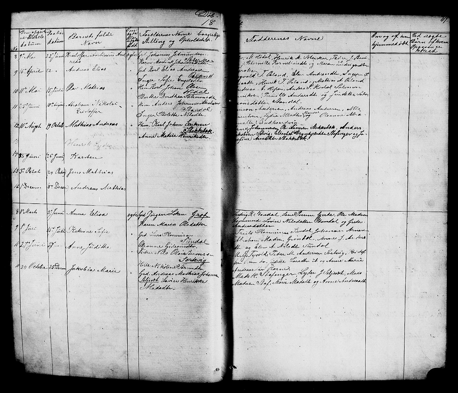 Kinn sokneprestembete, SAB/A-80801/H/Hab/Habc/L0002: Parish register (copy) no. C 2, 1869-1918, p. 69