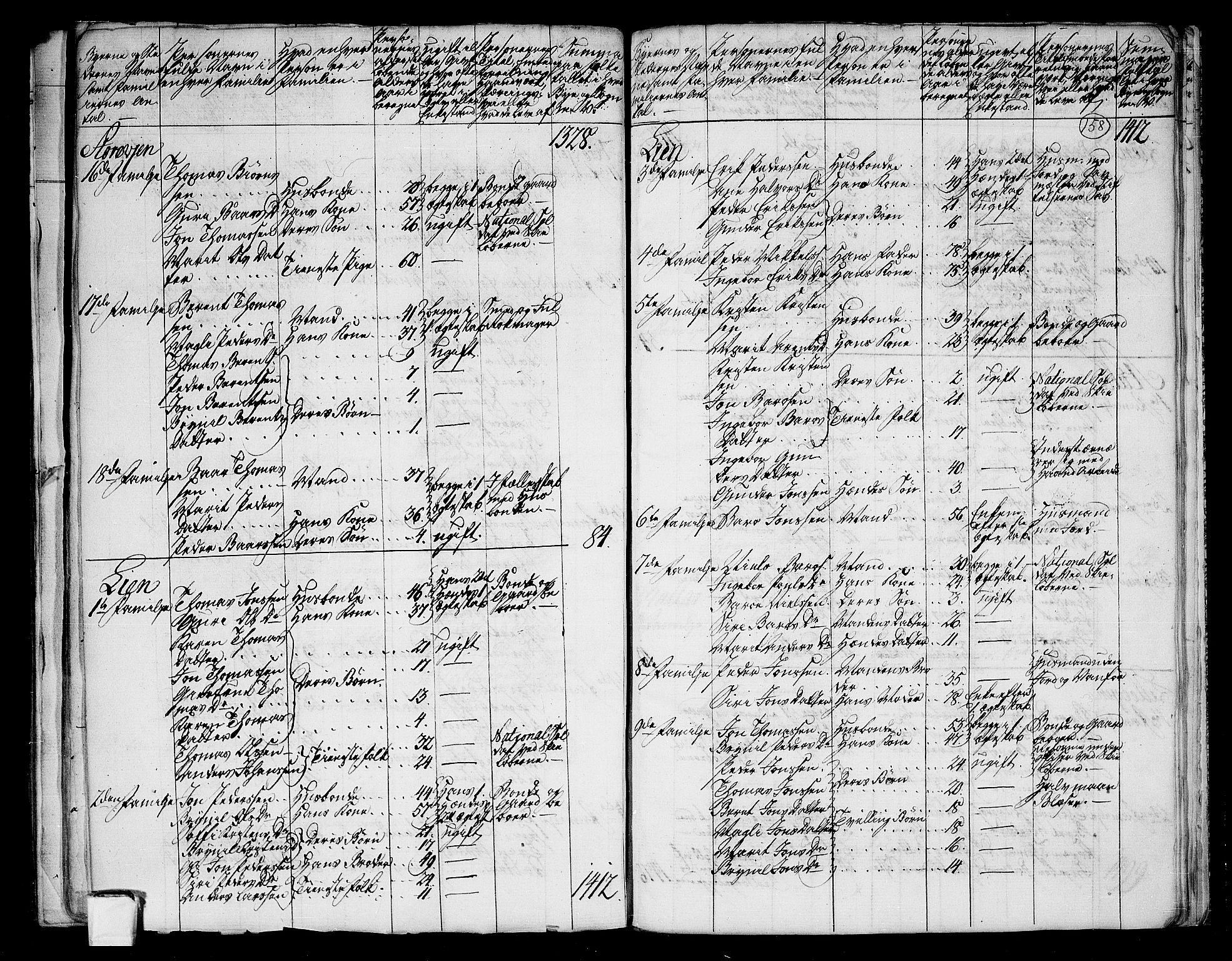 RA, 1801 census for 1664P Selbu, 1801, p. 157b-158a
