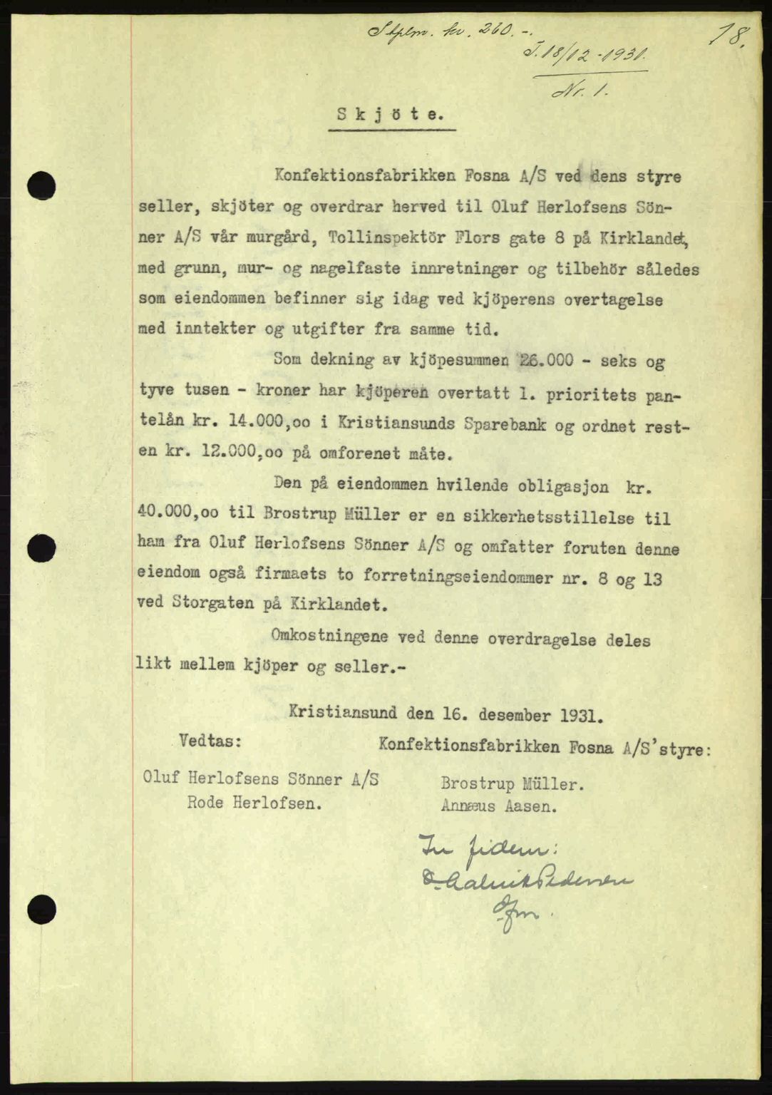 Kristiansund byfogd, AV/SAT-A-4587/A/27: Mortgage book no. 26, 1931-1933, Deed date: 18.12.1931