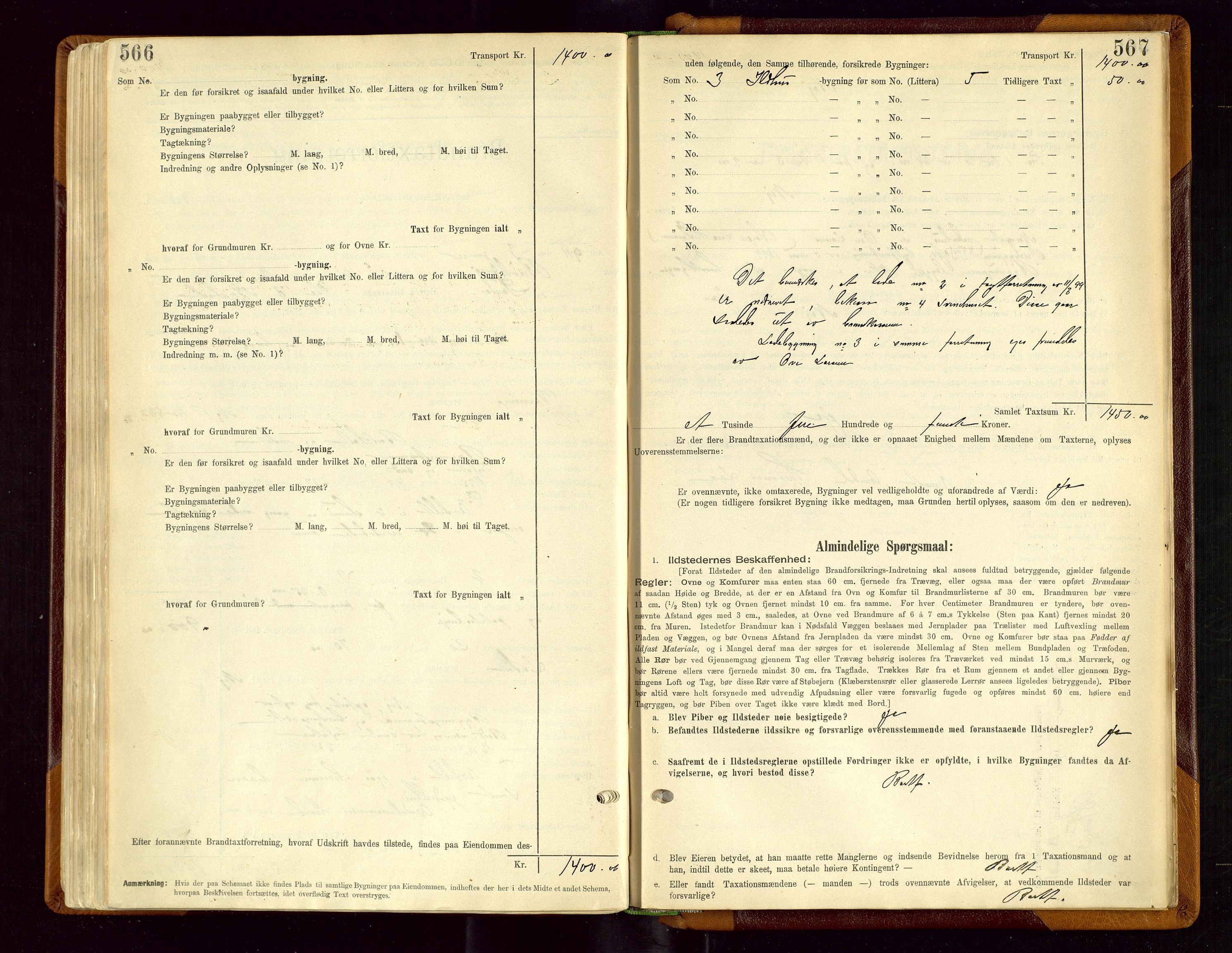 Sauda lensmannskontor, SAST/A-100177/Gob/L0001: Branntakstprotokoll - skjematakst, 1894-1914, p. 566-567