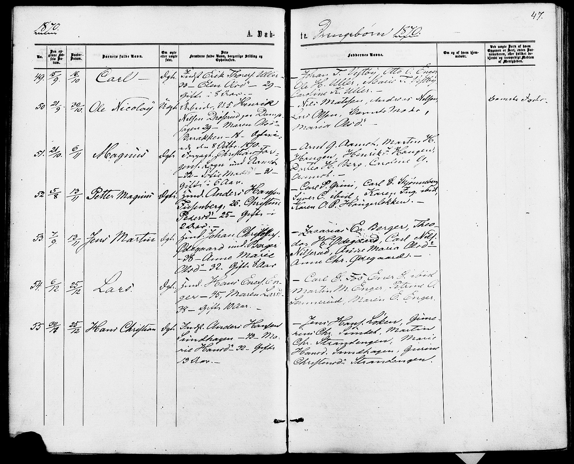 Fet prestekontor Kirkebøker, AV/SAO-A-10370a/F/Fa/L0013: Parish register (official) no. I 13, 1867-1877, p. 47