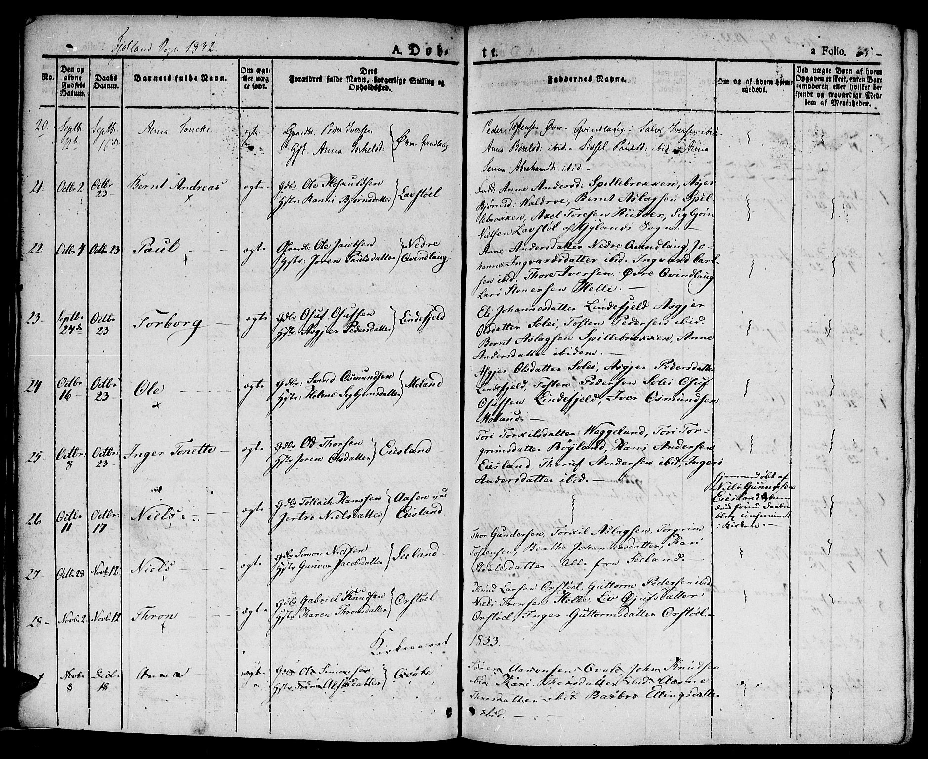 Hægebostad sokneprestkontor, AV/SAK-1111-0024/F/Fa/Faa/L0003: Parish register (official) no. A 3 /2, 1825-1840, p. 65