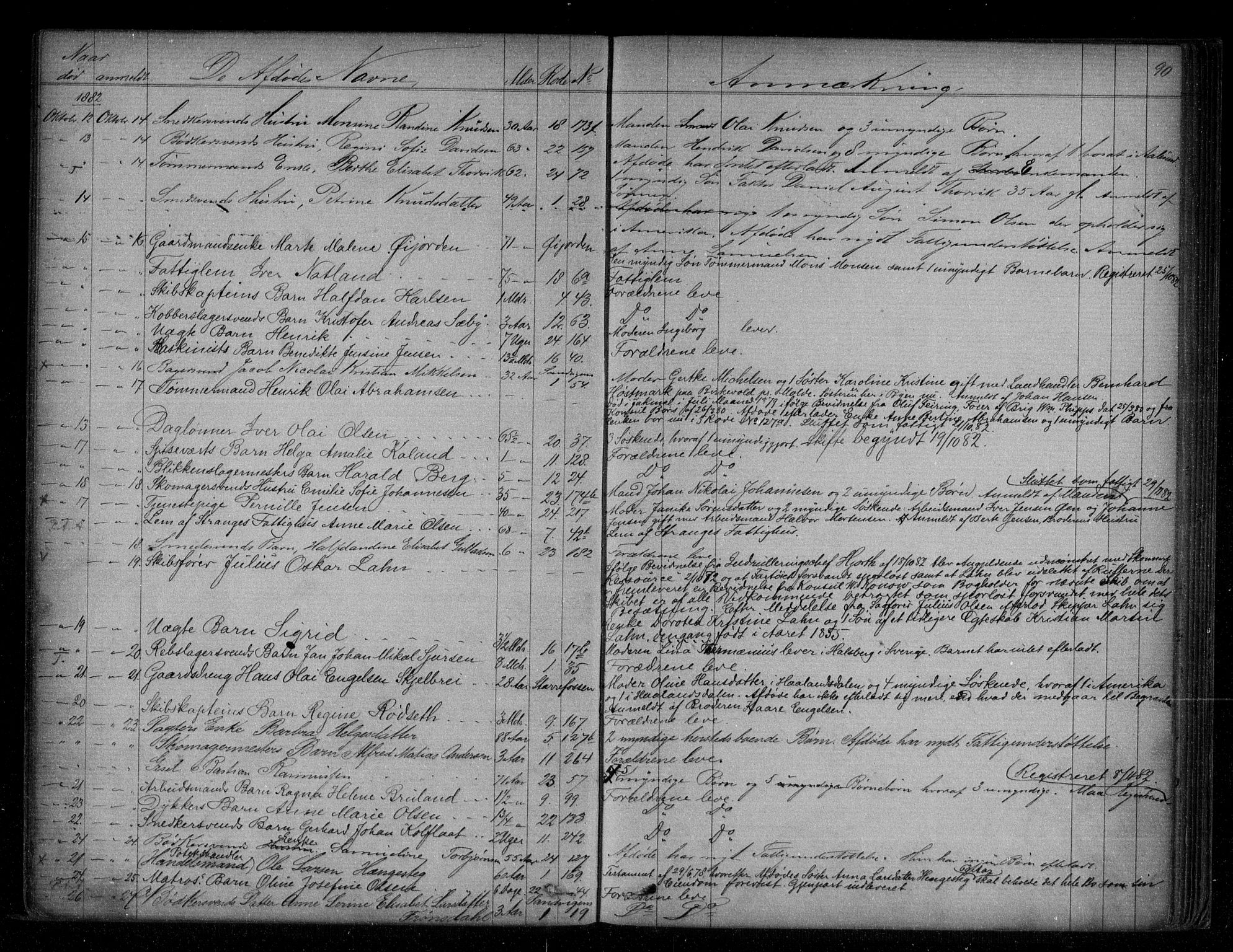 Byfogd og Byskriver i Bergen, AV/SAB-A-3401/06/06Na/L0004: Dødsfallsjournaler, 1878-1886, p. 89b-90a