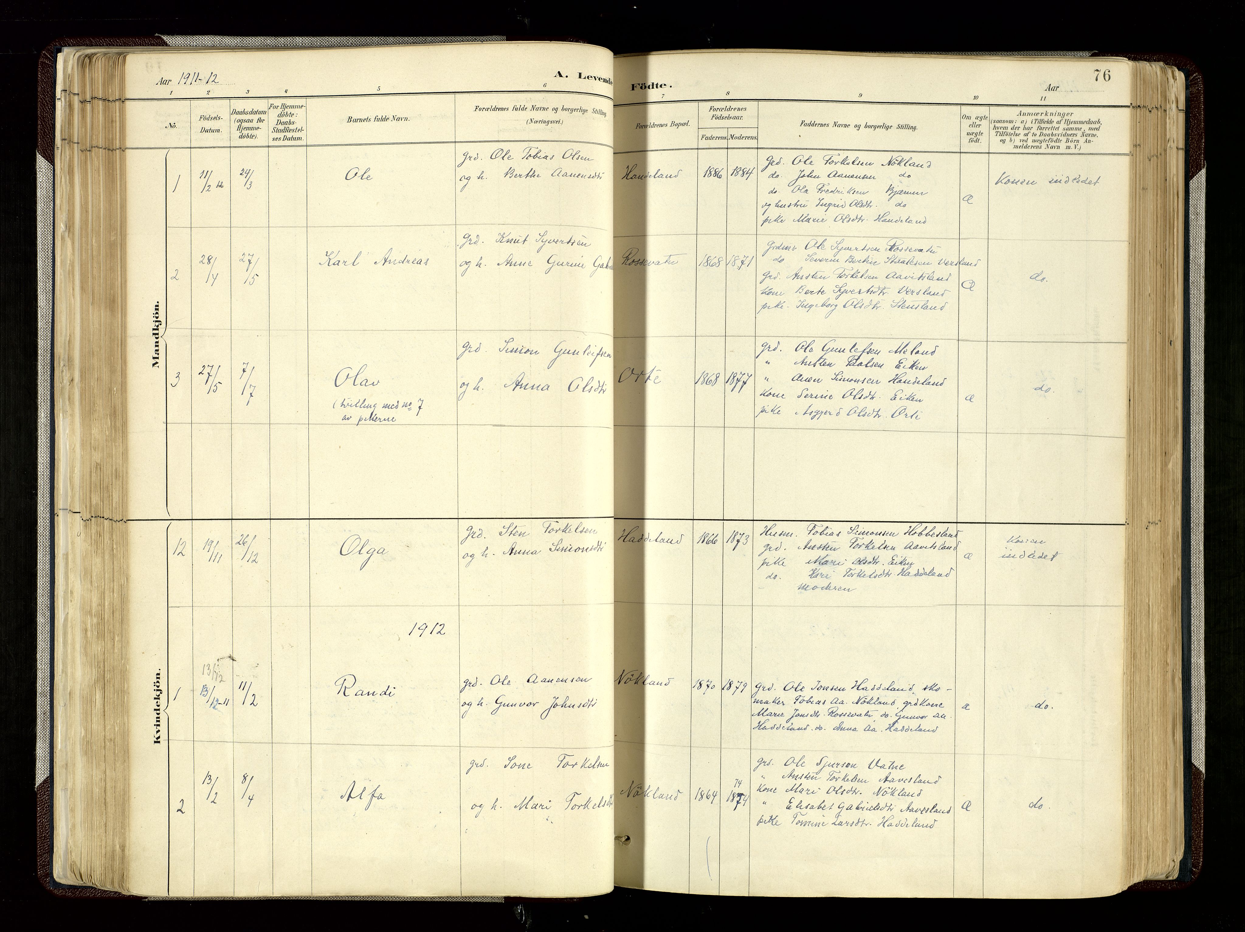 Hægebostad sokneprestkontor, SAK/1111-0024/F/Fa/Fab/L0004: Parish register (official) no. A 4, 1887-1929, p. 76