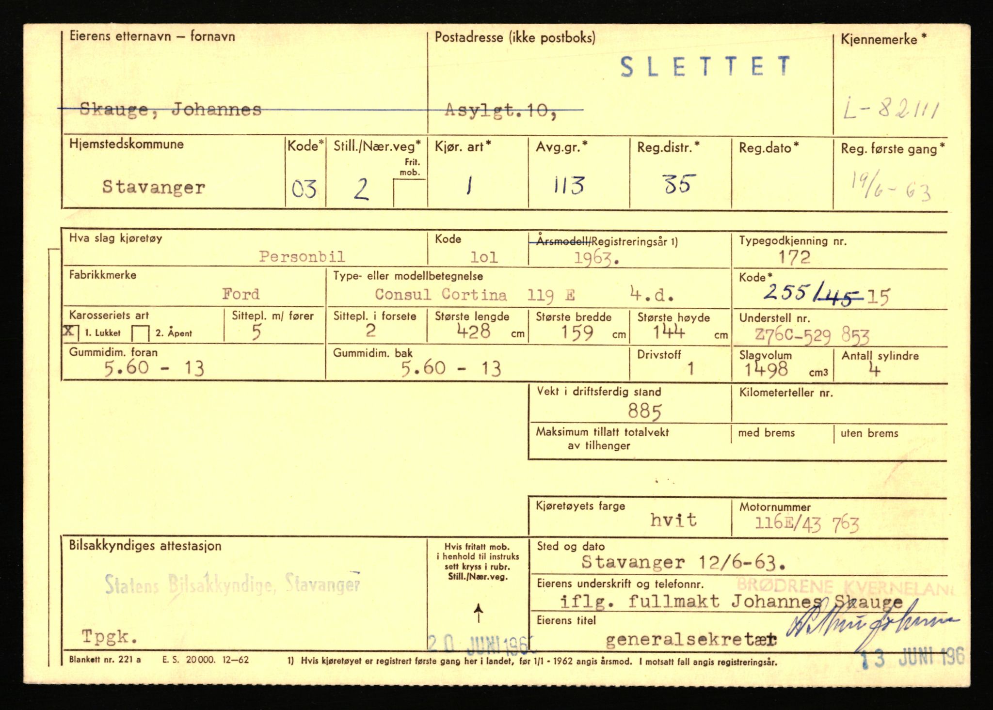 Stavanger trafikkstasjon, AV/SAST-A-101942/0/F/L0071: L-80500 - L-82199, 1930-1971, p. 2617