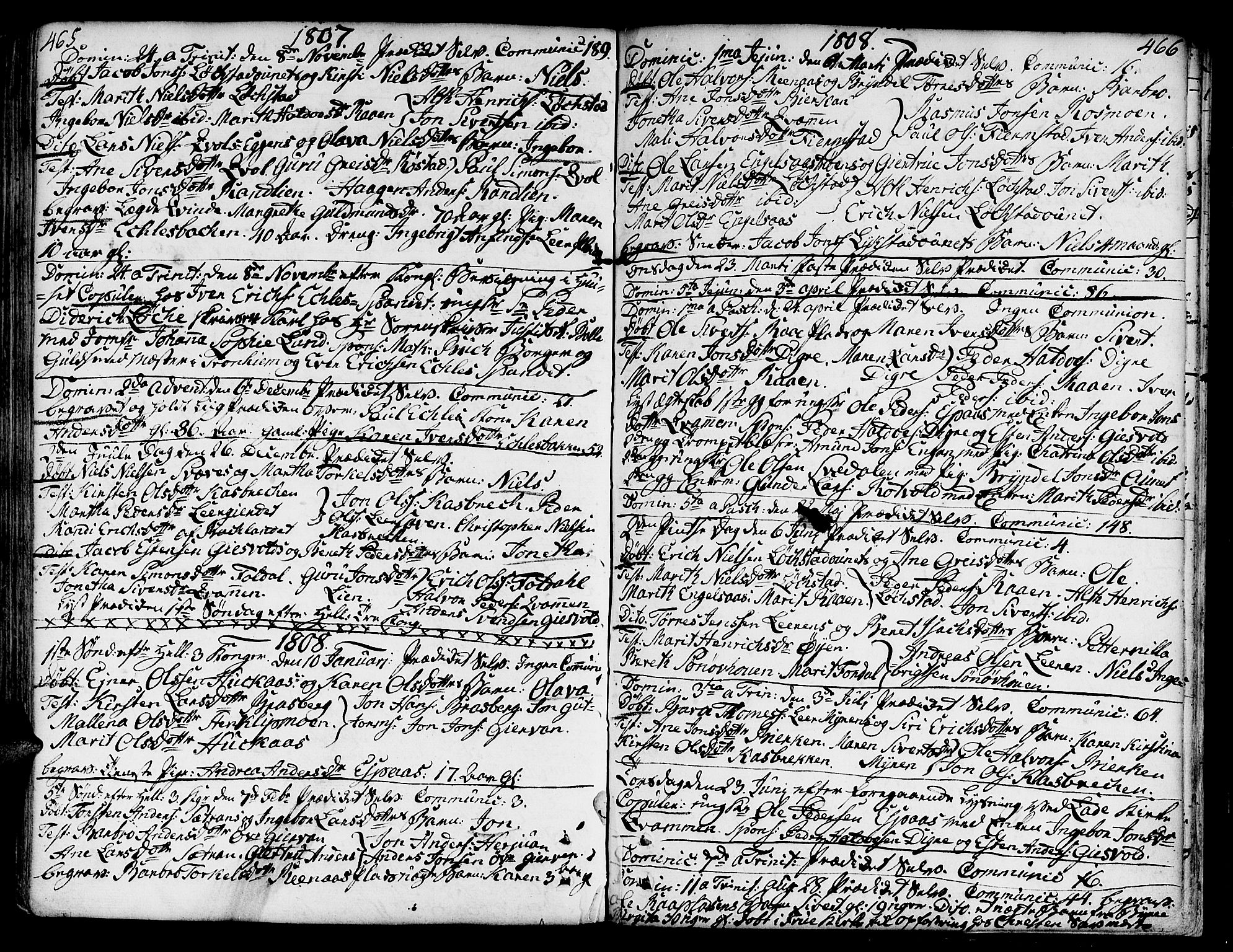 Ministerialprotokoller, klokkerbøker og fødselsregistre - Sør-Trøndelag, SAT/A-1456/606/L0282: Parish register (official) no. 606A02 /3, 1781-1817, p. 465-466