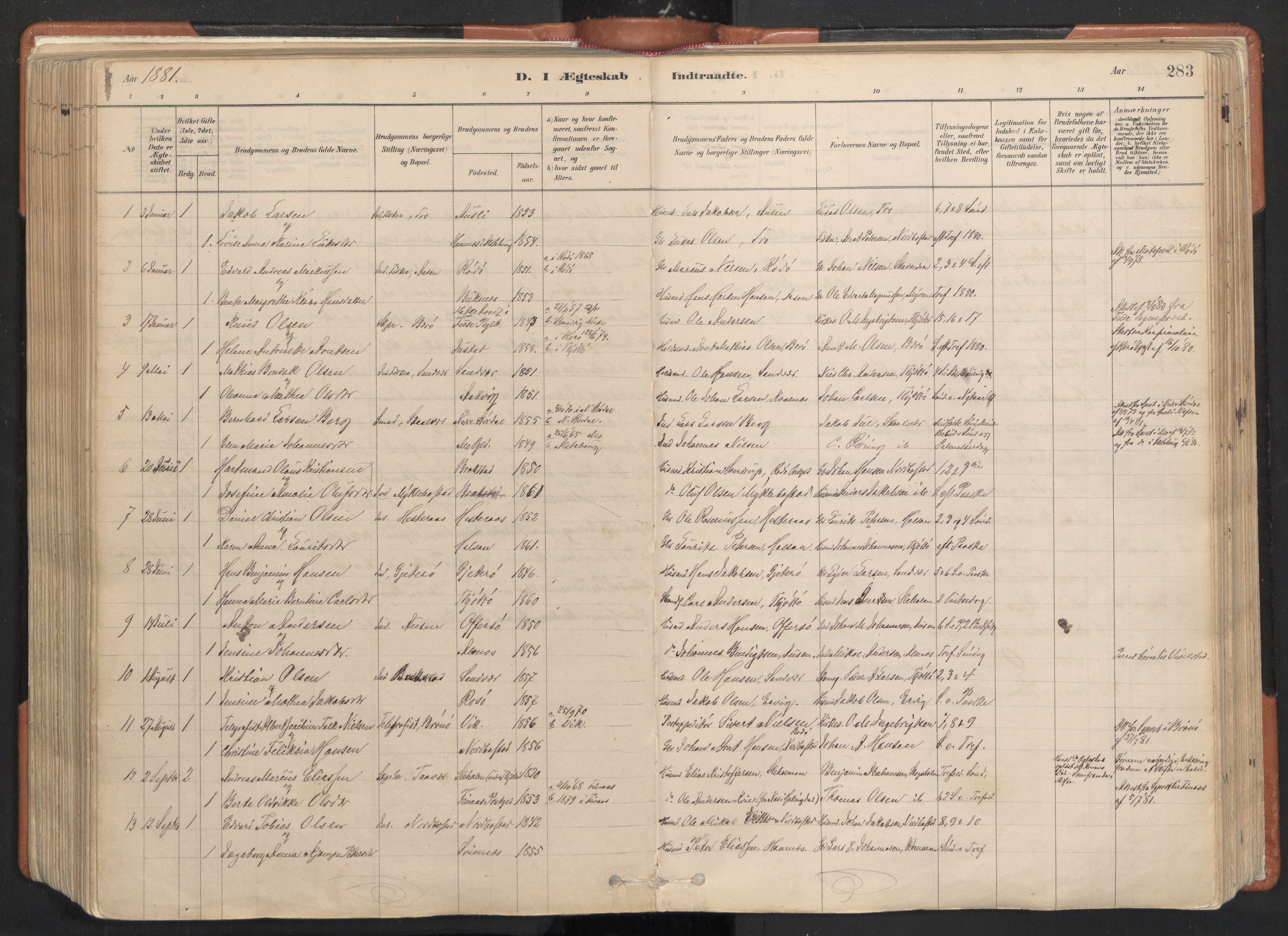 Ministerialprotokoller, klokkerbøker og fødselsregistre - Nordland, SAT/A-1459/817/L0264: Parish register (official) no. 817A04, 1878-1907, p. 283