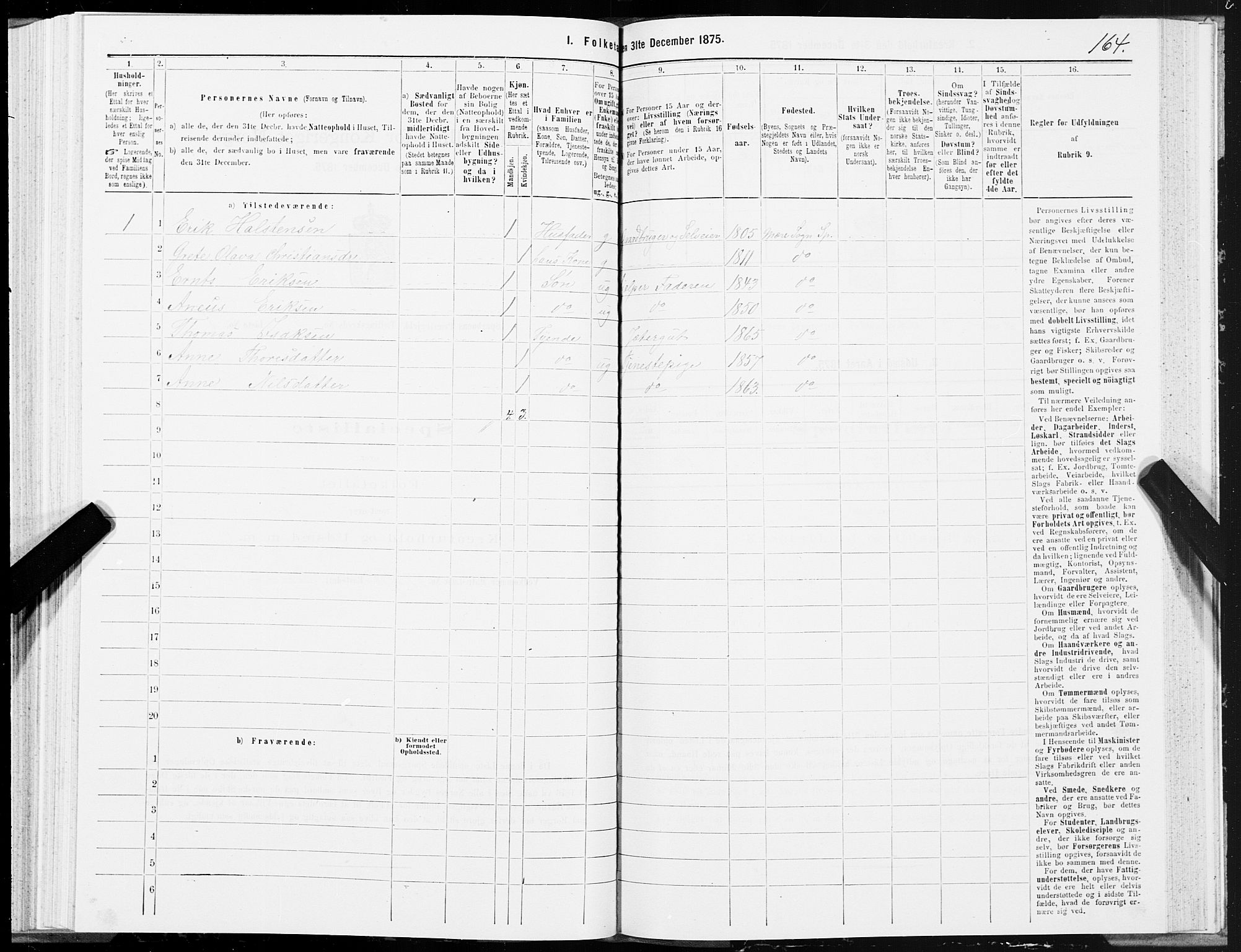 SAT, 1875 census for 1731P Sparbu, 1875, p. 1164