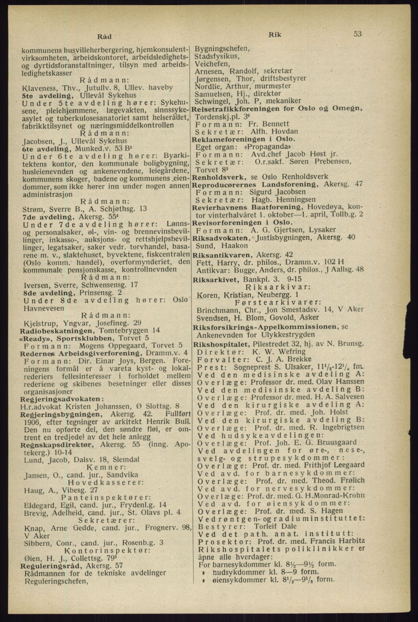 Kristiania/Oslo adressebok, PUBL/-, 1933, p. 53