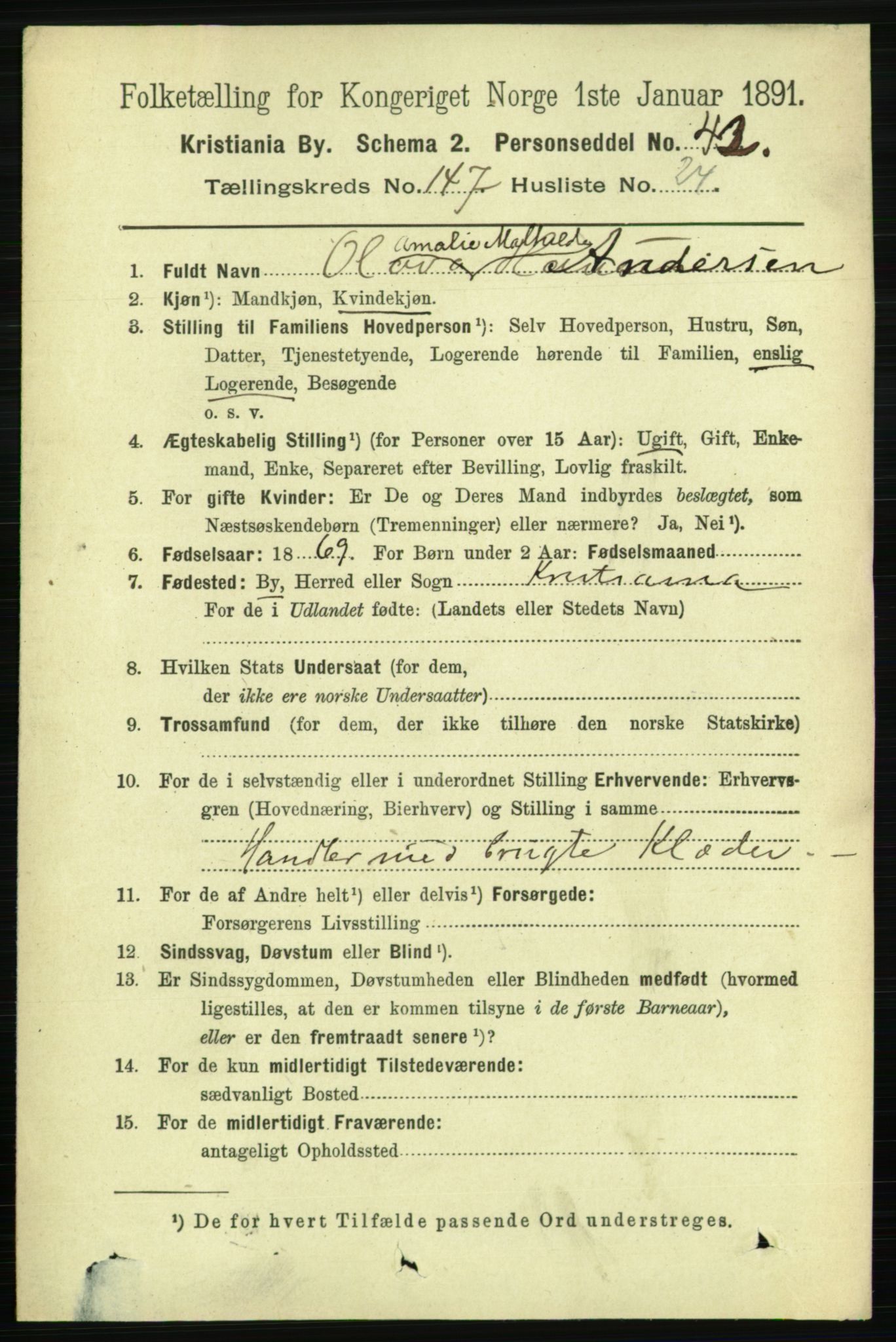 RA, 1891 census for 0301 Kristiania, 1891, p. 82272