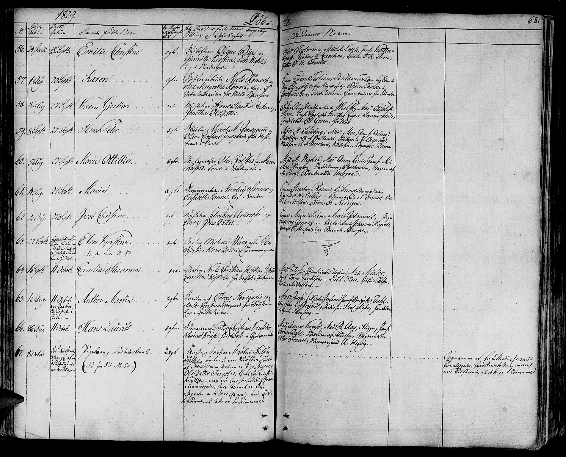 Ministerialprotokoller, klokkerbøker og fødselsregistre - Sør-Trøndelag, SAT/A-1456/602/L0108: Parish register (official) no. 602A06, 1821-1839, p. 68