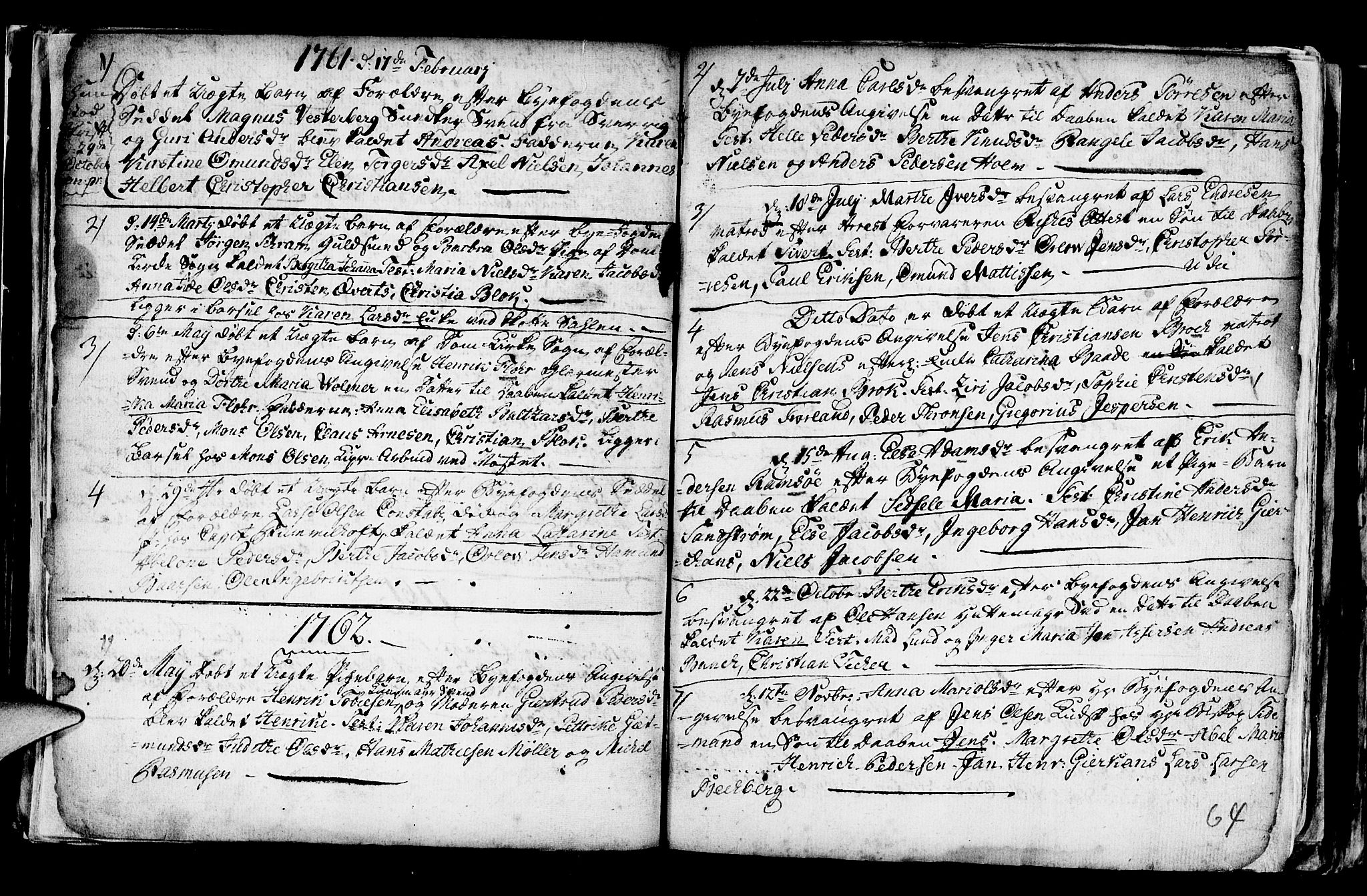 Nykirken Sokneprestembete, SAB/A-77101/H/Haa/L0001: Parish register (official) no. A 1, 1668-1820, p. 64