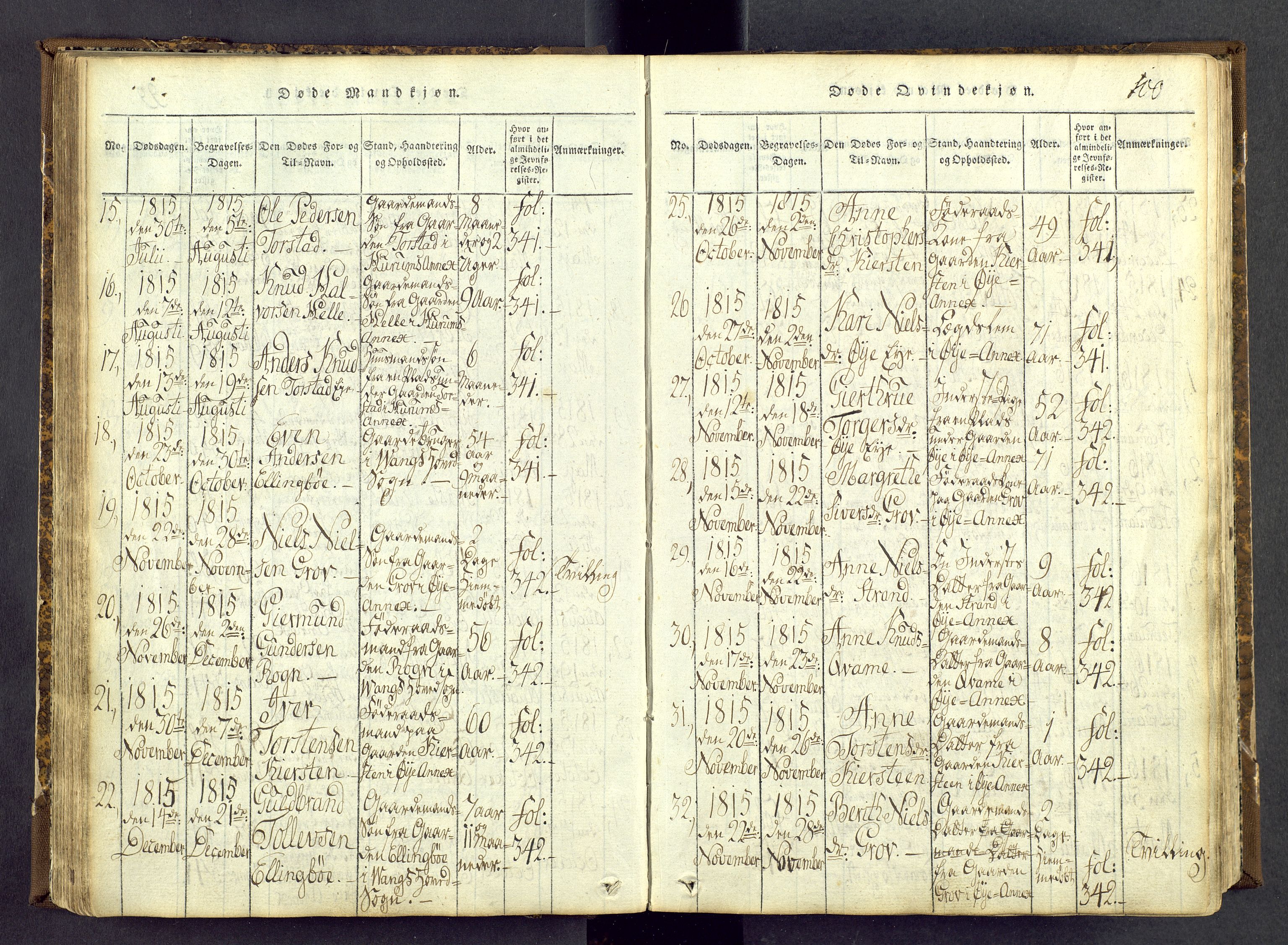 Vang prestekontor, Valdres, SAH/PREST-140/H/Ha/L0004: Parish register (official) no. 4, 1814-1831, p. 100