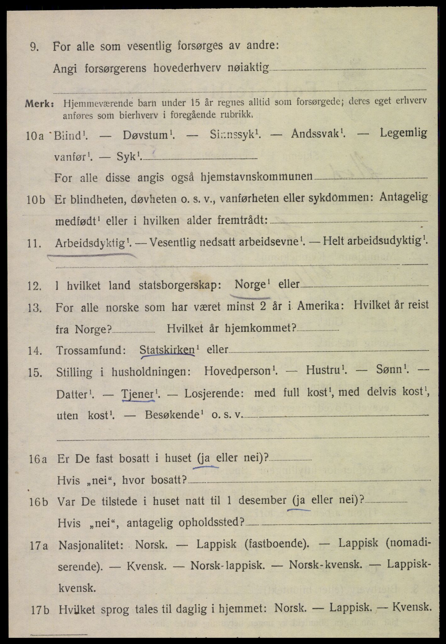 SAT, 1920 census for Stod, 1920, p. 2213