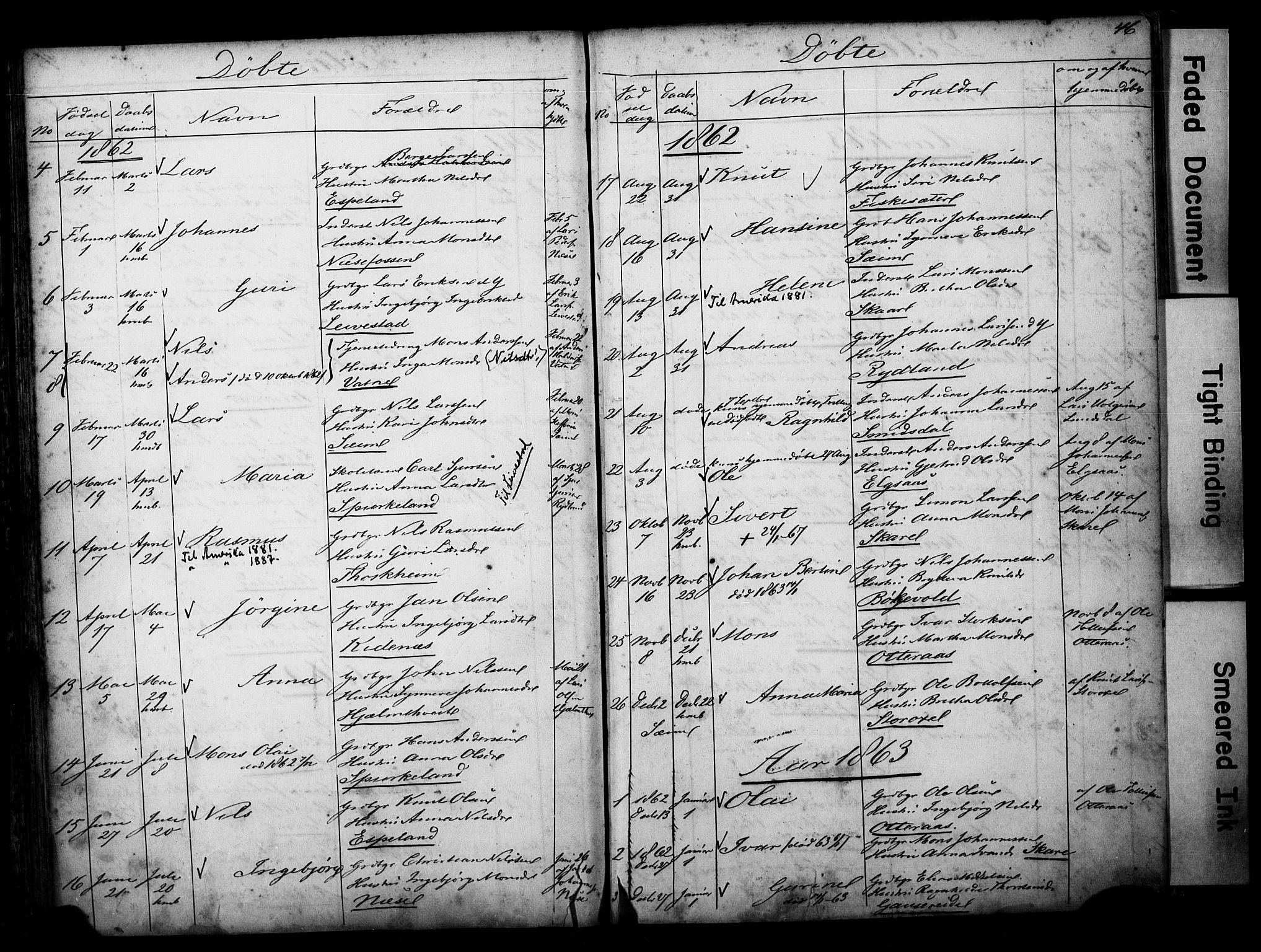 Alversund Sokneprestembete, SAB/A-73901/H/Ha/Hab: Parish register (copy) no. D 1, 1800-1870, p. 46
