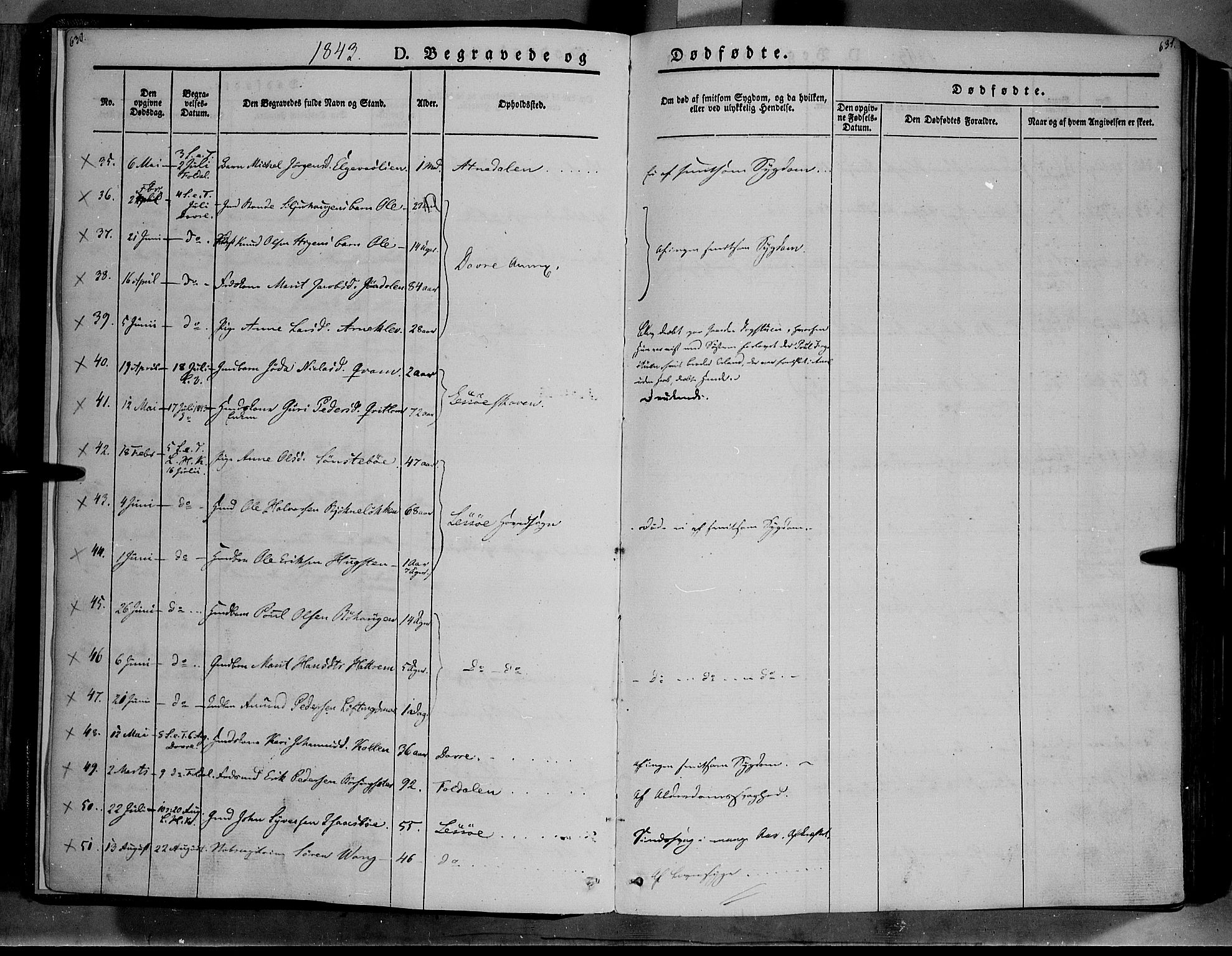 Lesja prestekontor, AV/SAH-PREST-068/H/Ha/Haa/L0006: Parish register (official) no. 6B, 1843-1854, p. 630-631