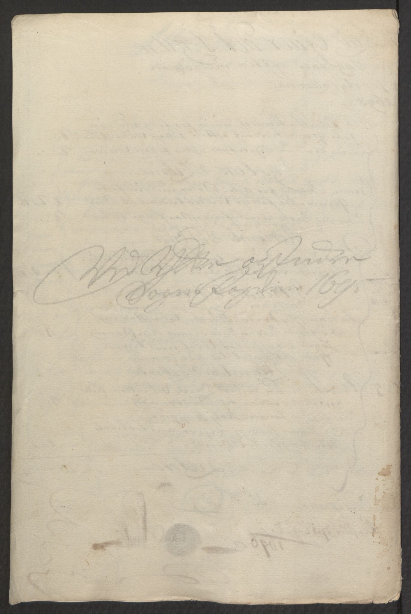 Rentekammeret inntil 1814, Reviderte regnskaper, Fogderegnskap, AV/RA-EA-4092/R52/L3308: Fogderegnskap Sogn, 1695, p. 319