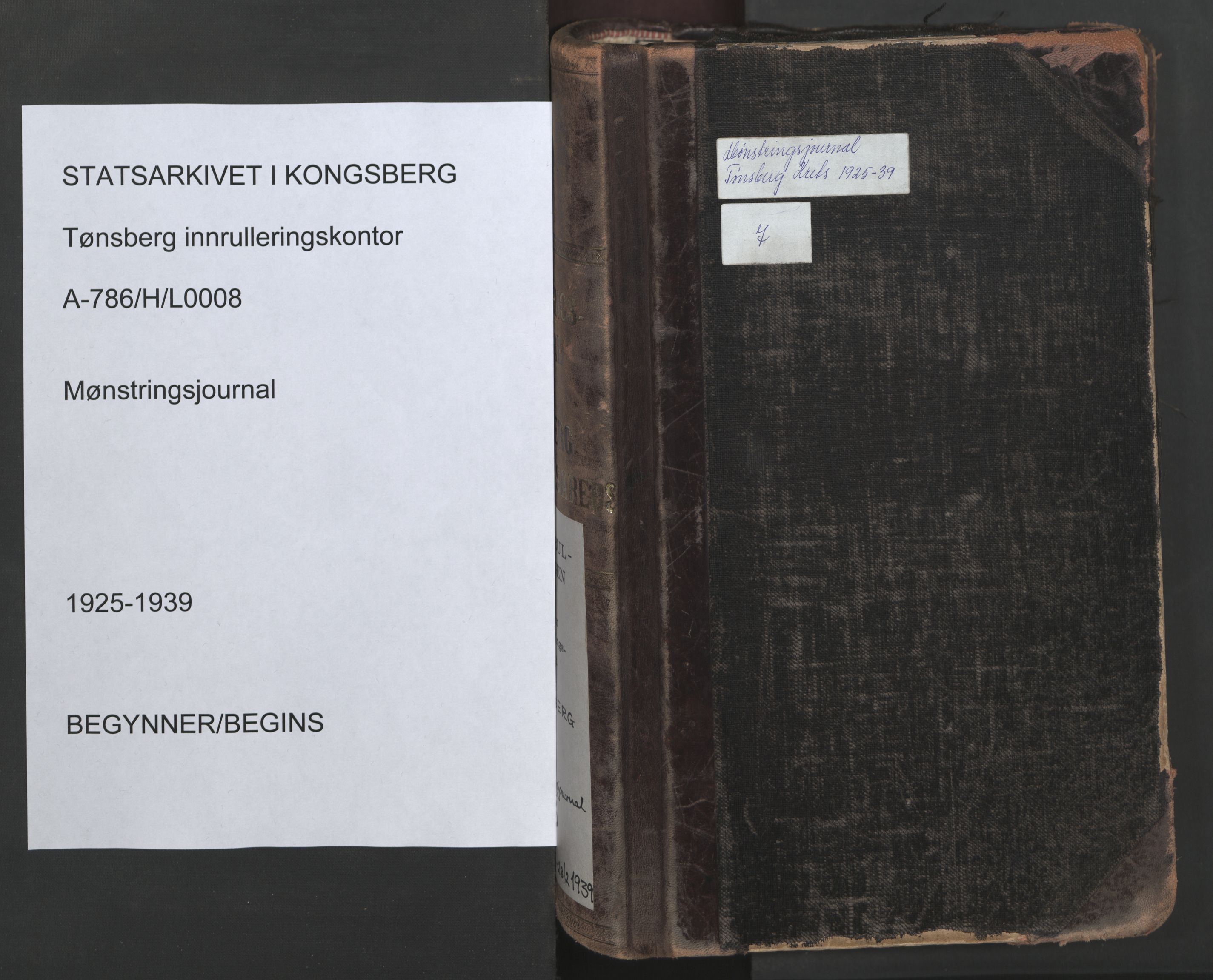 Tønsberg innrulleringskontor, SAKO/A-786/H/Ha/L0008: Mønstringsjournal, 1925-1939, p. 1