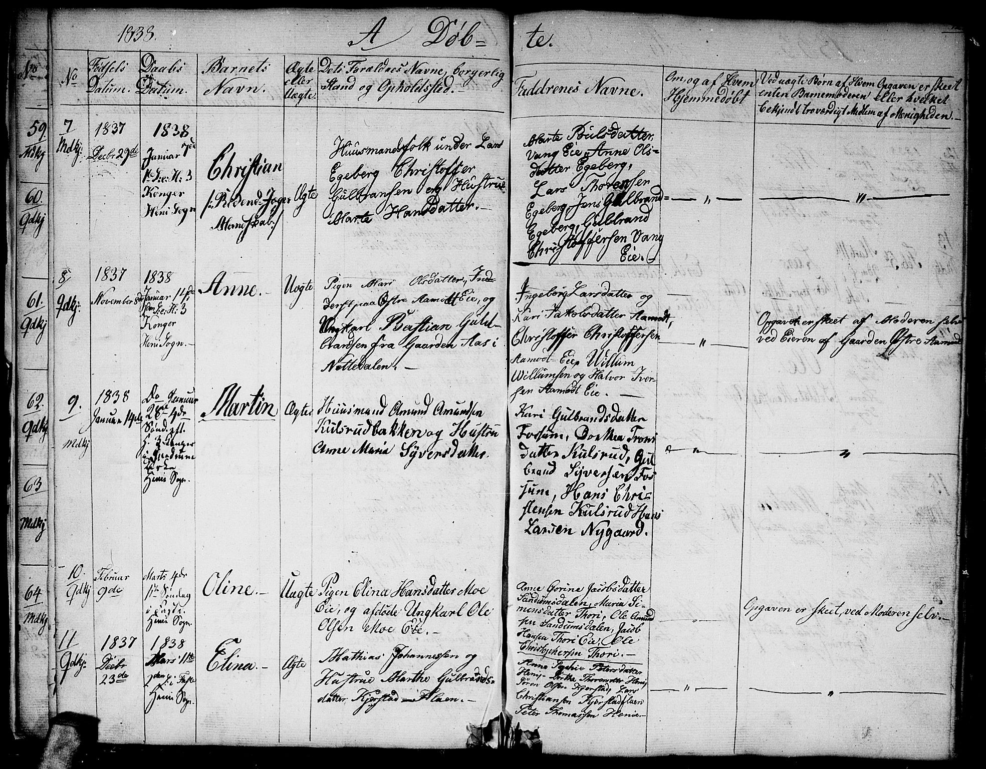 Gjerdrum prestekontor Kirkebøker, SAO/A-10412b/G/Ga/L0002: Parish register (copy) no. I 2, 1836-1850, p. 12