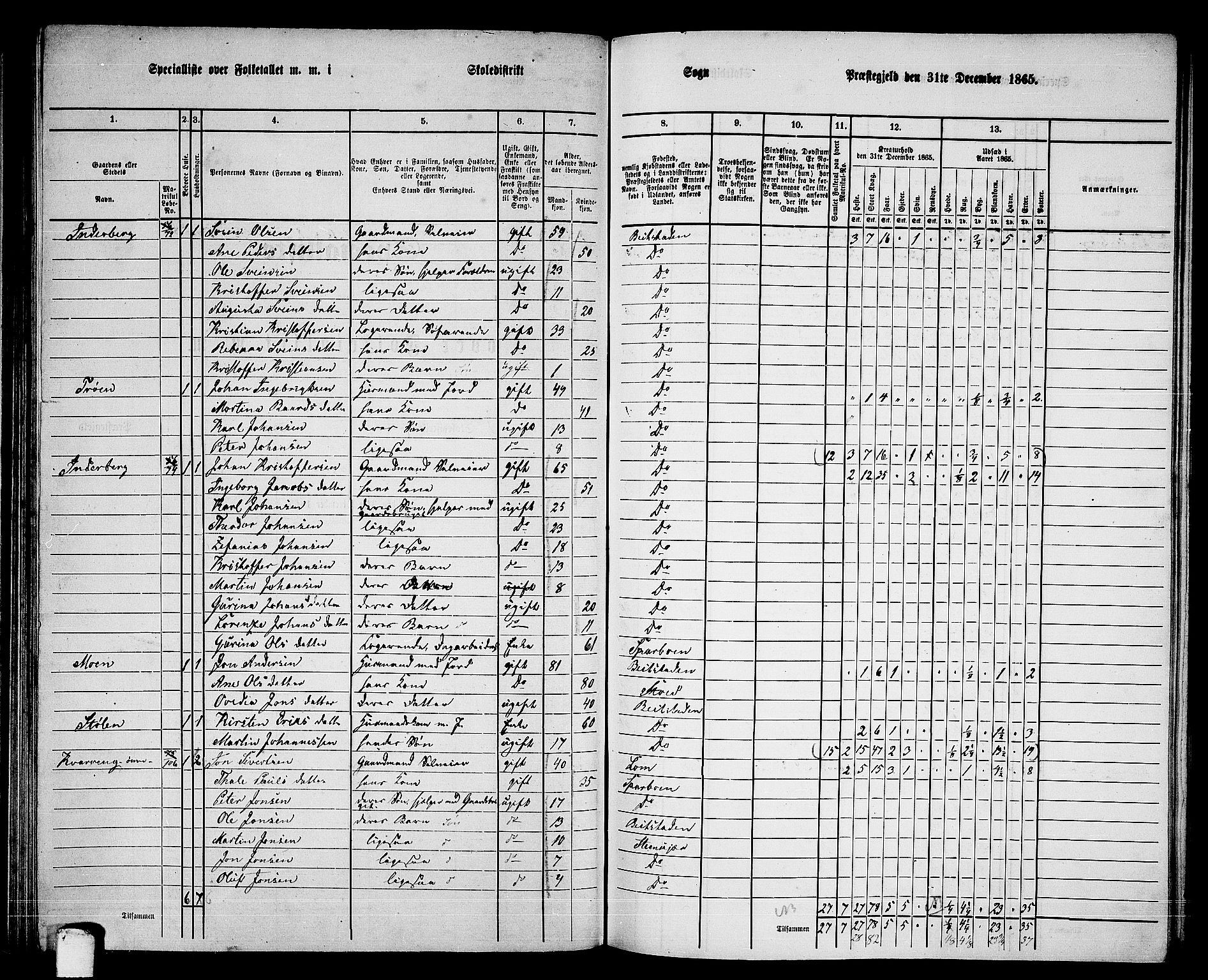 RA, 1865 census for Beitstad, 1865, p. 89