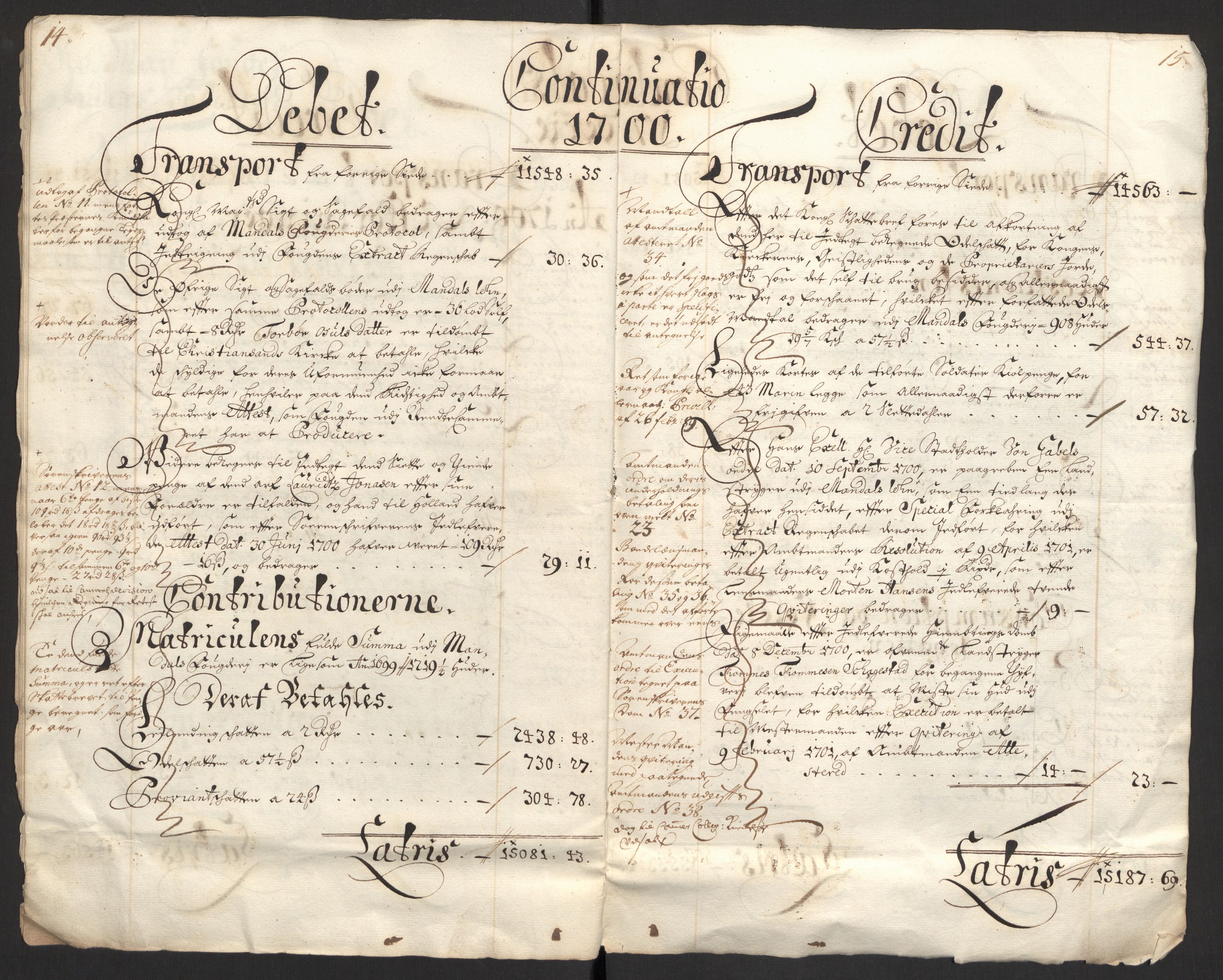 Rentekammeret inntil 1814, Reviderte regnskaper, Fogderegnskap, AV/RA-EA-4092/R43/L2548: Fogderegnskap Lista og Mandal, 1700, p. 10