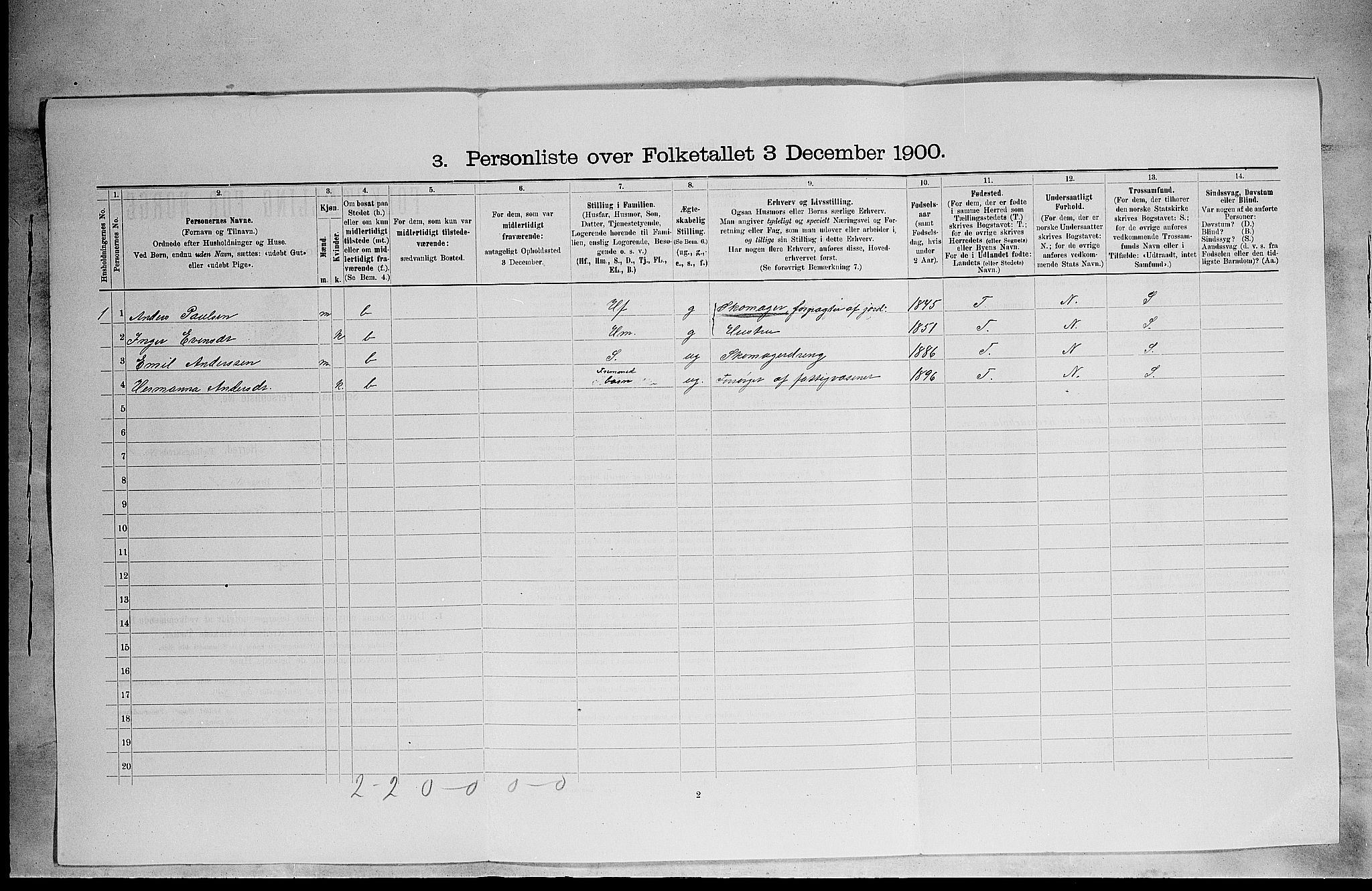 SAH, 1900 census for Romedal, 1900, p. 270