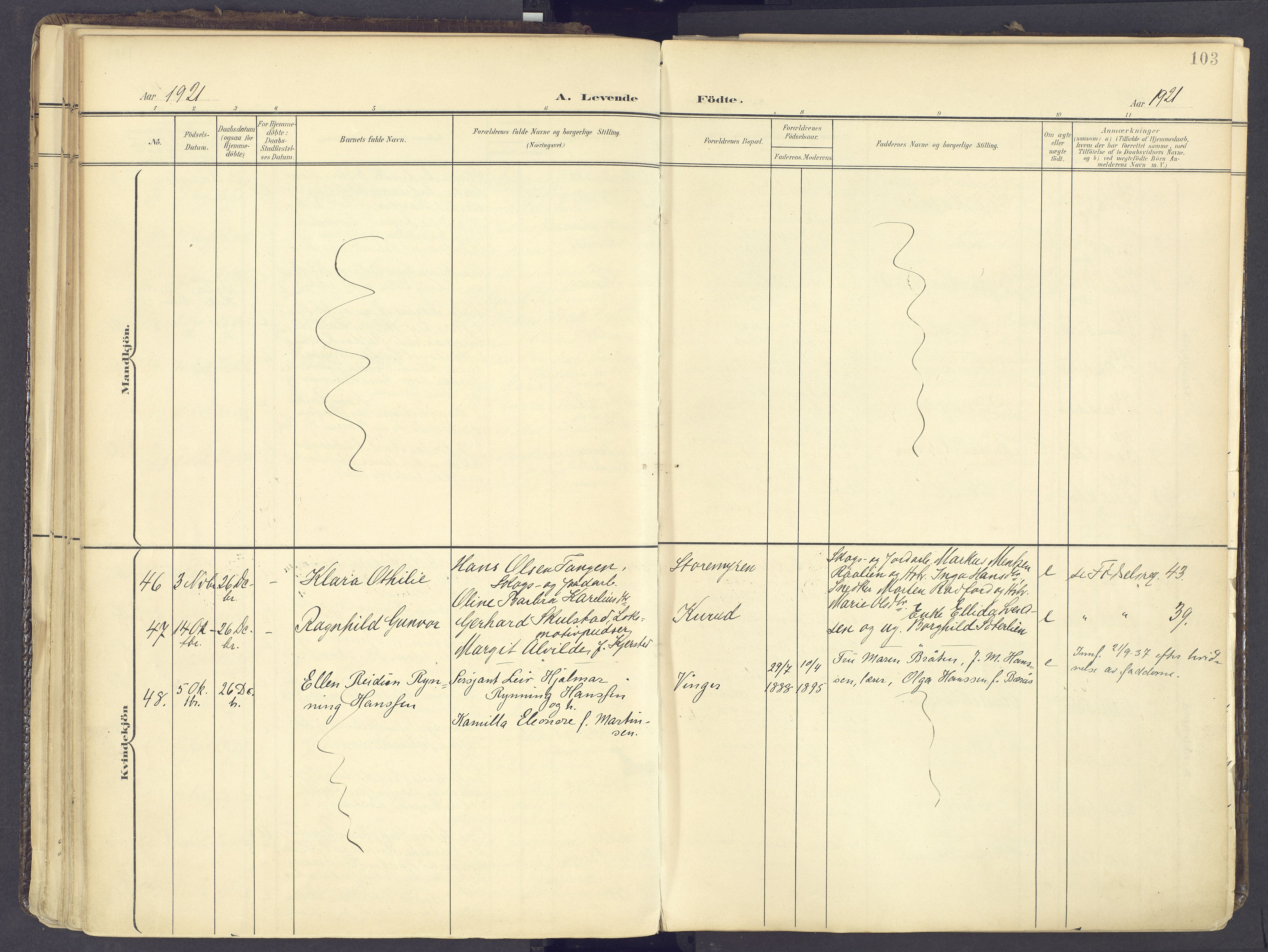 Vinger prestekontor, SAH/PREST-024/H/Ha/Haa/L0017: Parish register (official) no. 17, 1901-1927, p. 103