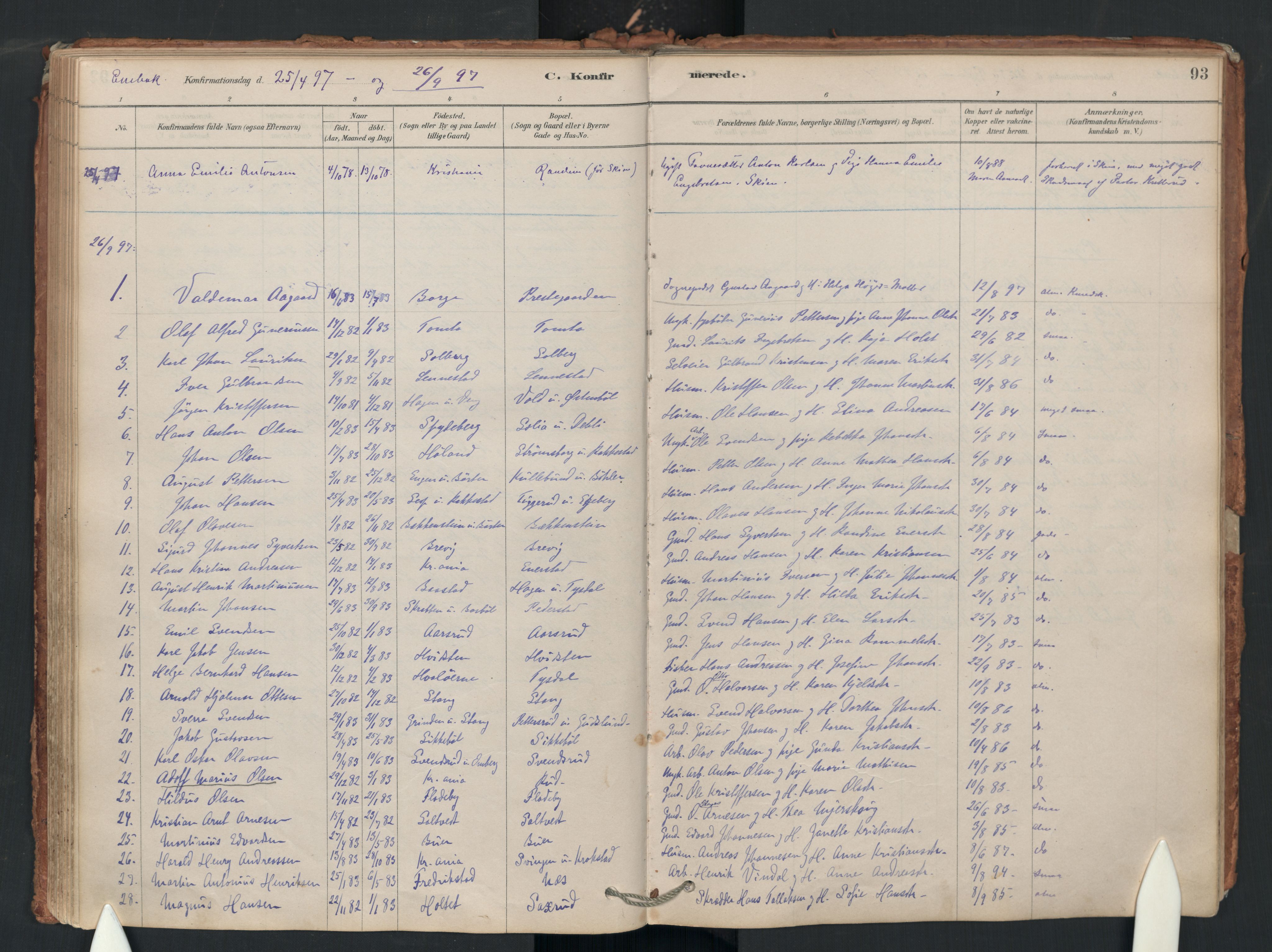 Enebakk prestekontor Kirkebøker, SAO/A-10171c/F/Fa/L0018: Parish register (official) no. I 18, 1877-1930, p. 93