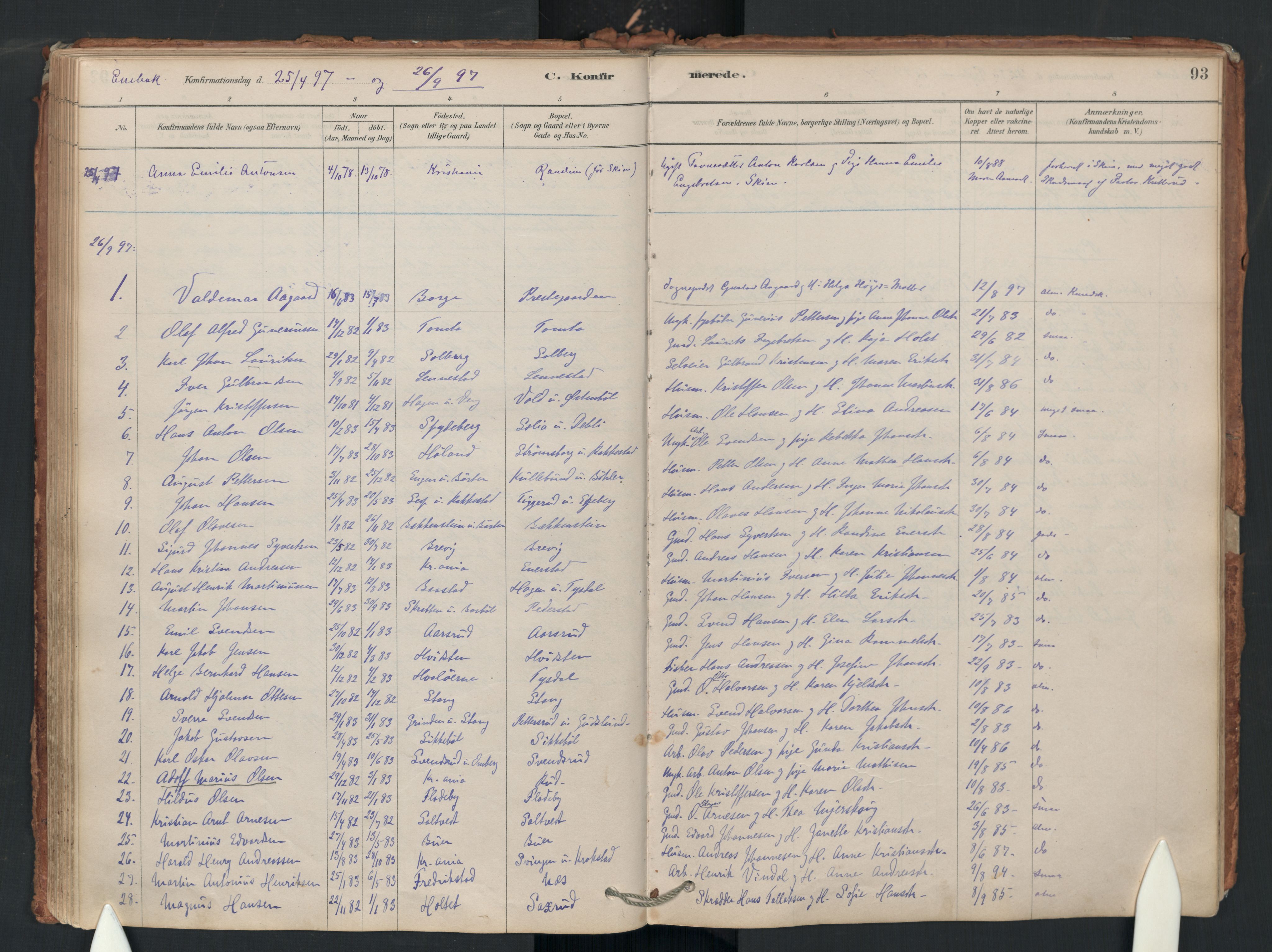 Enebakk prestekontor Kirkebøker, AV/SAO-A-10171c/F/Fa/L0018: Parish register (official) no. I 18, 1877-1930, p. 93
