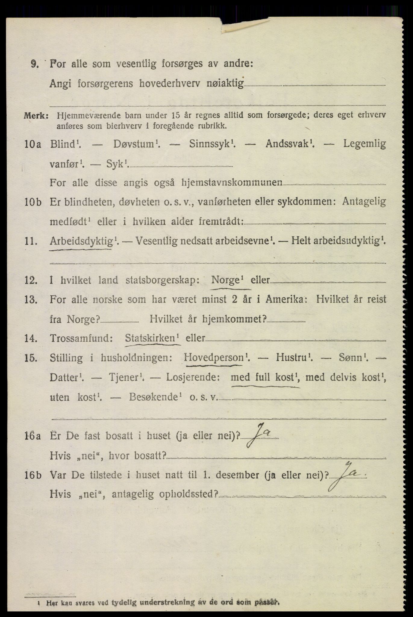 SAH, 1920 census for Vestre Toten, 1920, p. 7283